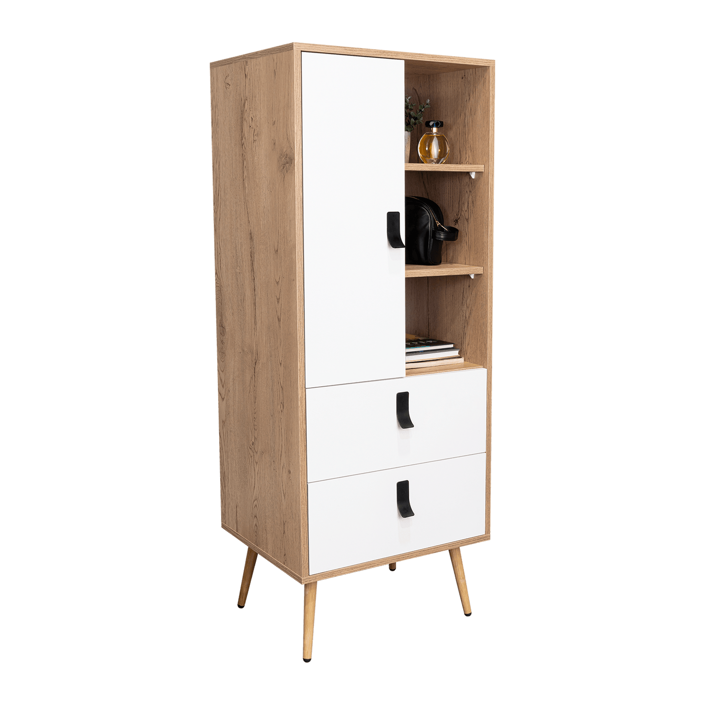 Comoda Alta Huna 142 X 51 Rta Macadamia Blanco