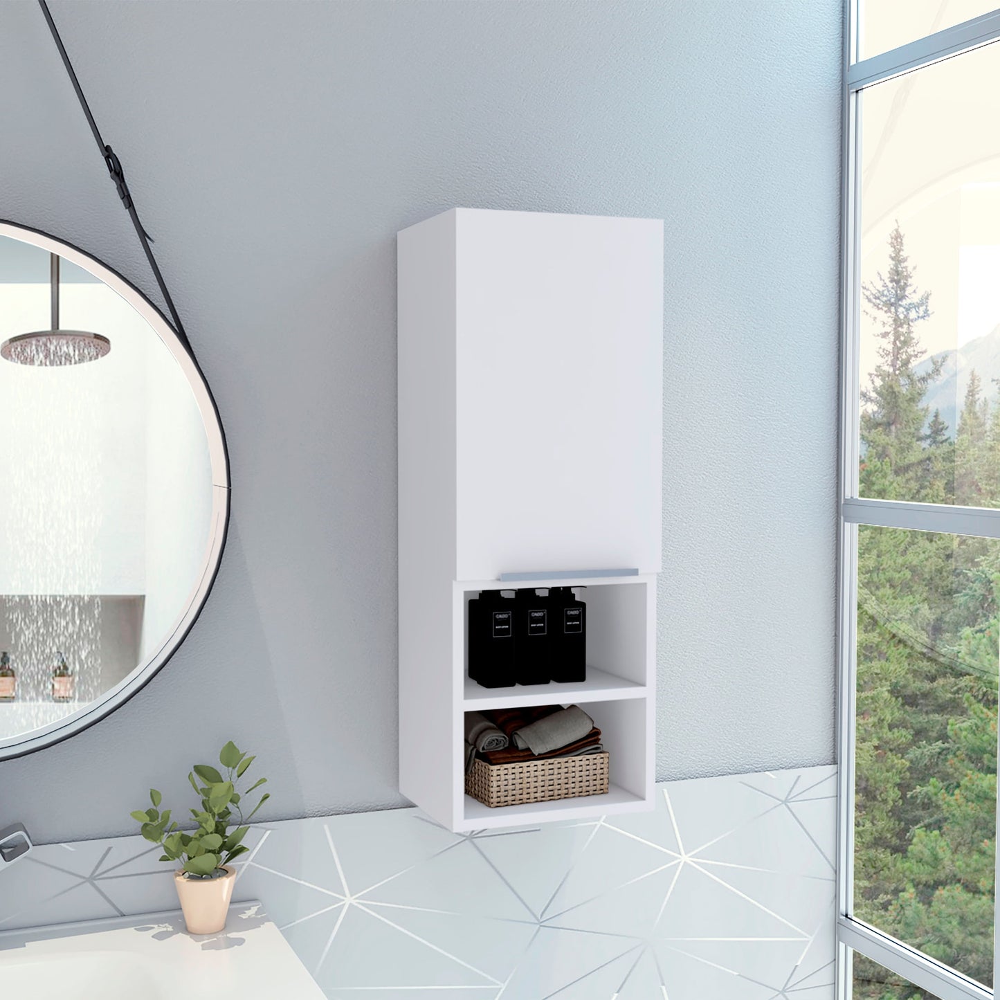 Mueble Auxiliar De Baño Mila 81X30X25 Rta Blanco Zf