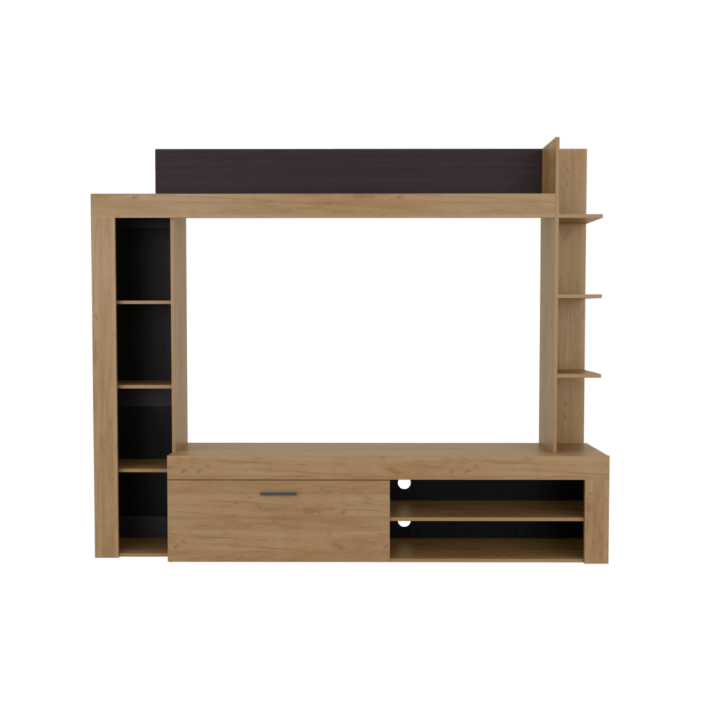 Centro De Entretenimiento Cecil 70" 178X215X35 Rta Fresno Wengue Zf