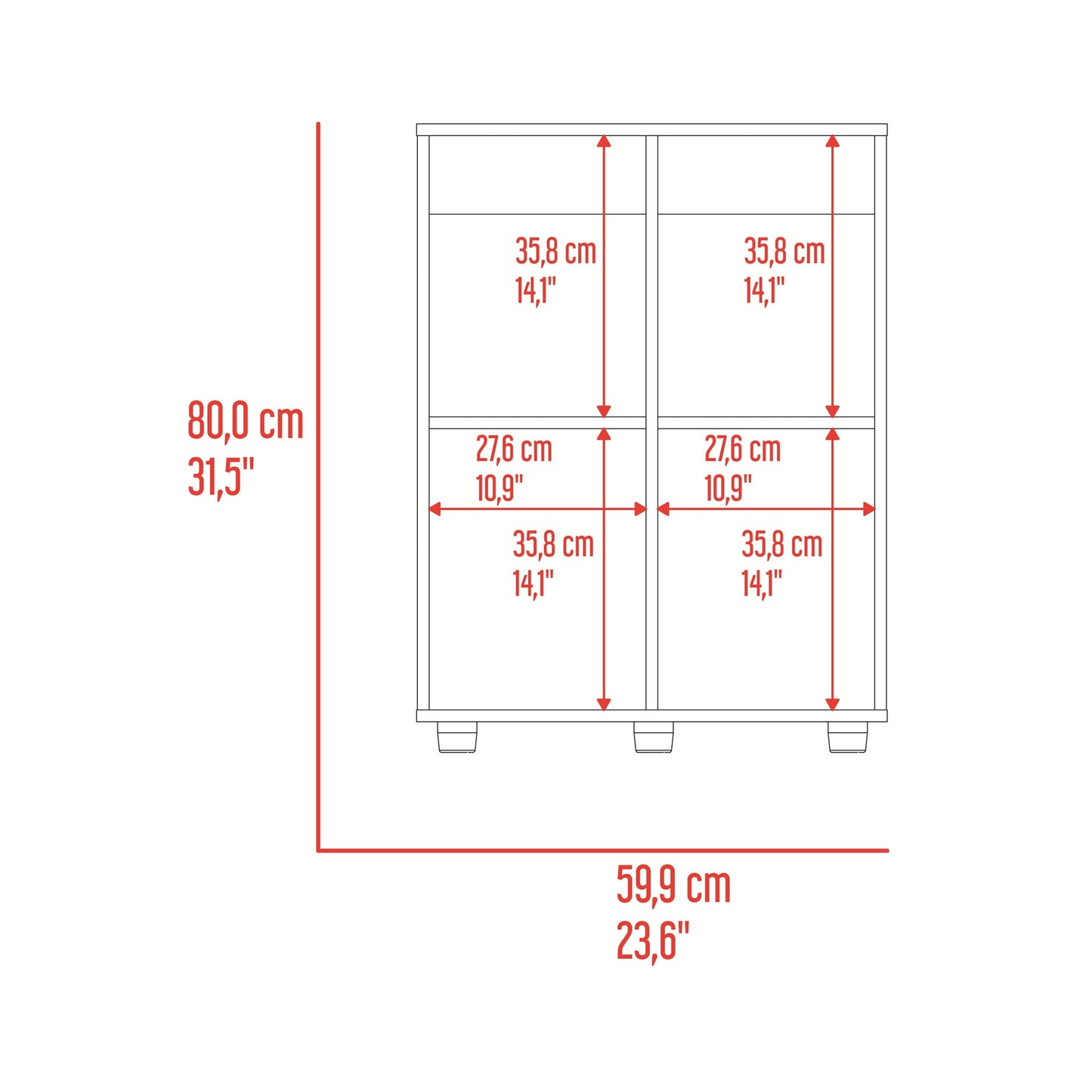 Biblioteca Otto Eco 80X59X26 Rta Avellana