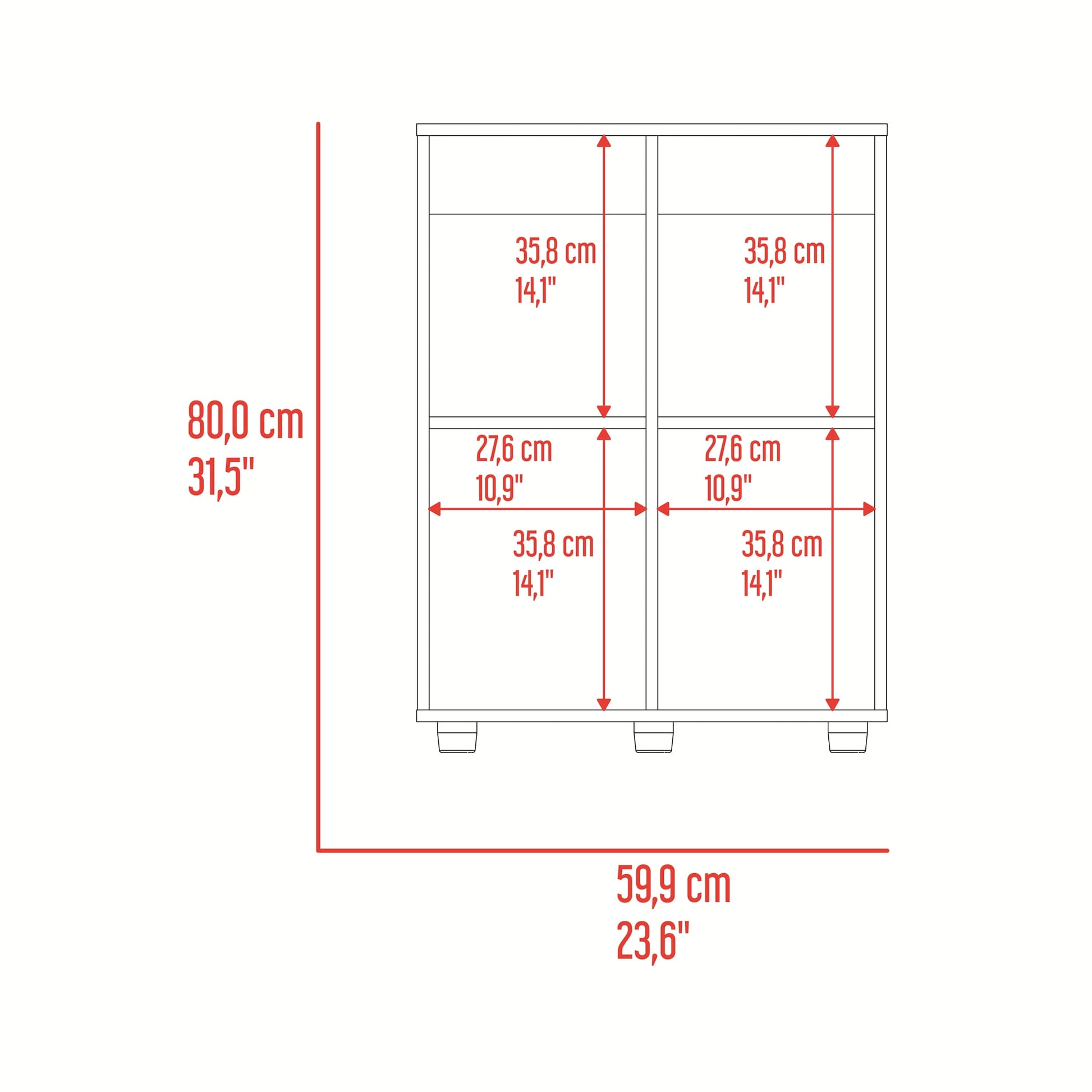Biblioteca Otto Eco 80X59X26 Rta Avellana