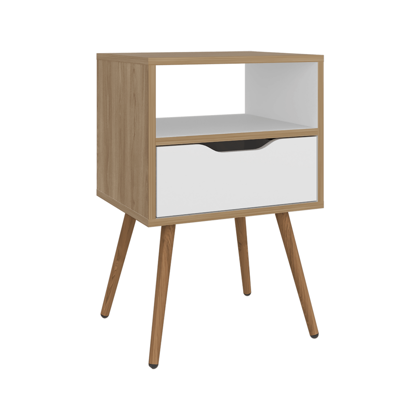 Mesa De Noche Otom 1Cajon Rta Fresno Blanco