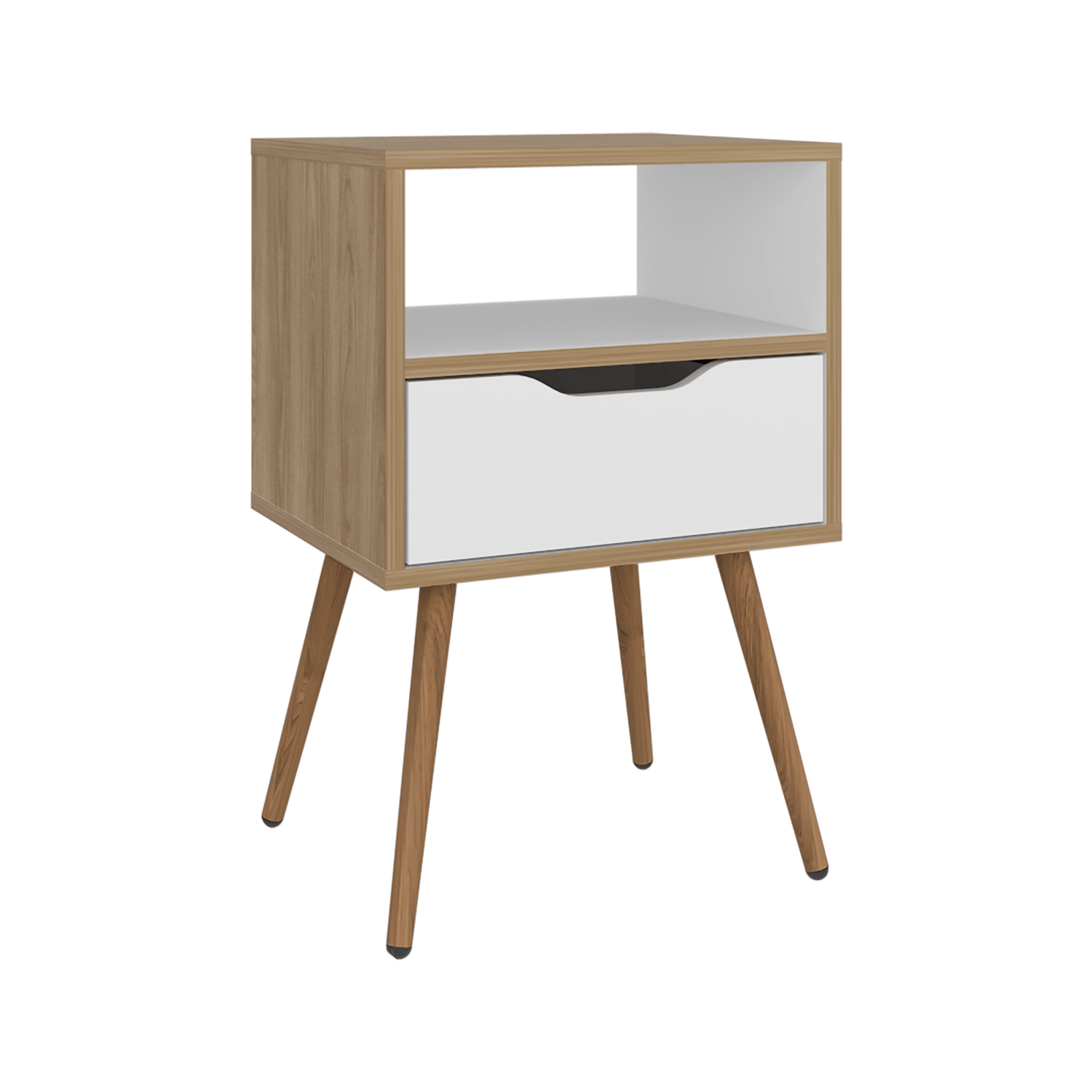 Mesa De Noche Otom 1Cajon Rta Fresno Blanco