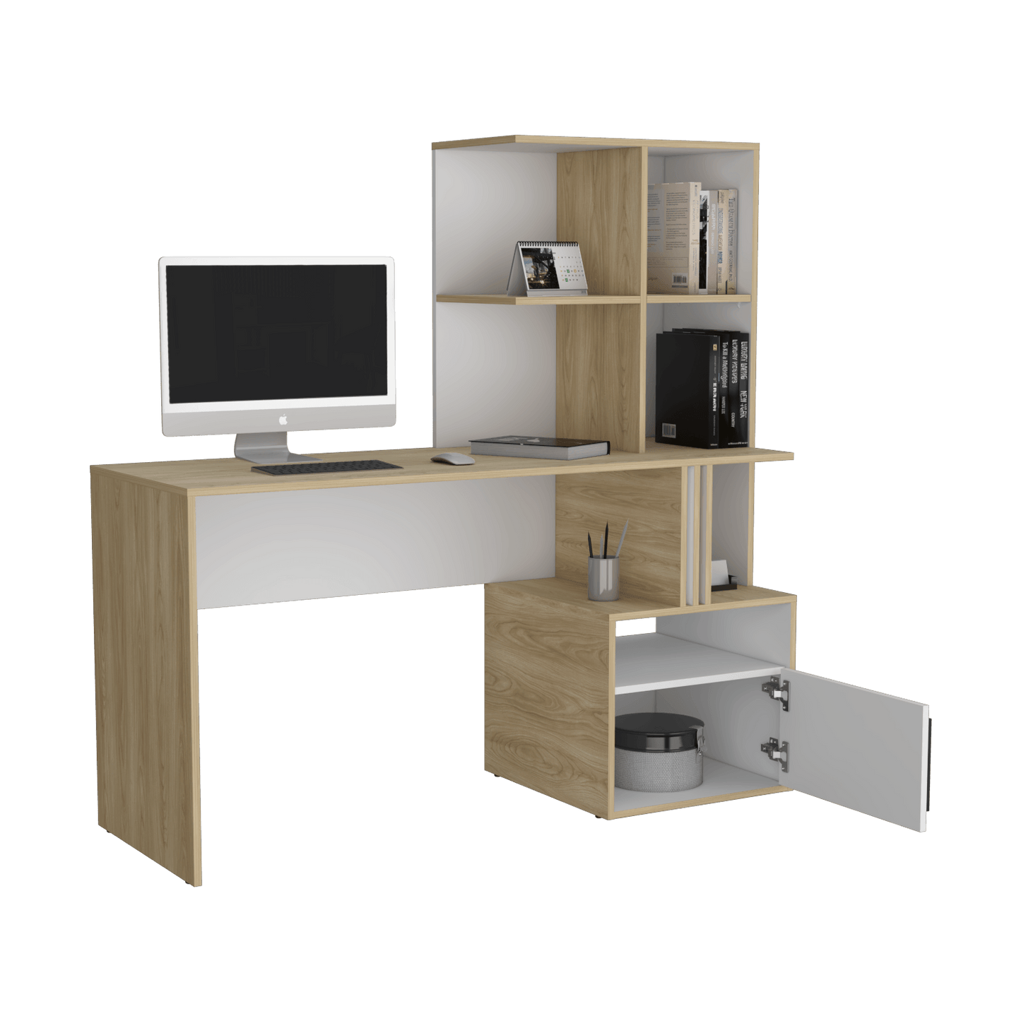Escritorio Biblioteca Vance 140X140X50 Mainstays Fresno Blanco