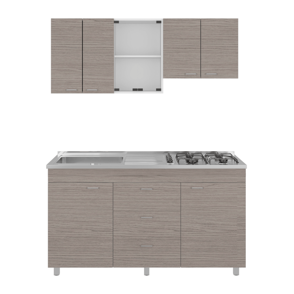 Cocina 150 Lumina Izq 60X150X31 Rta Blanco Positano