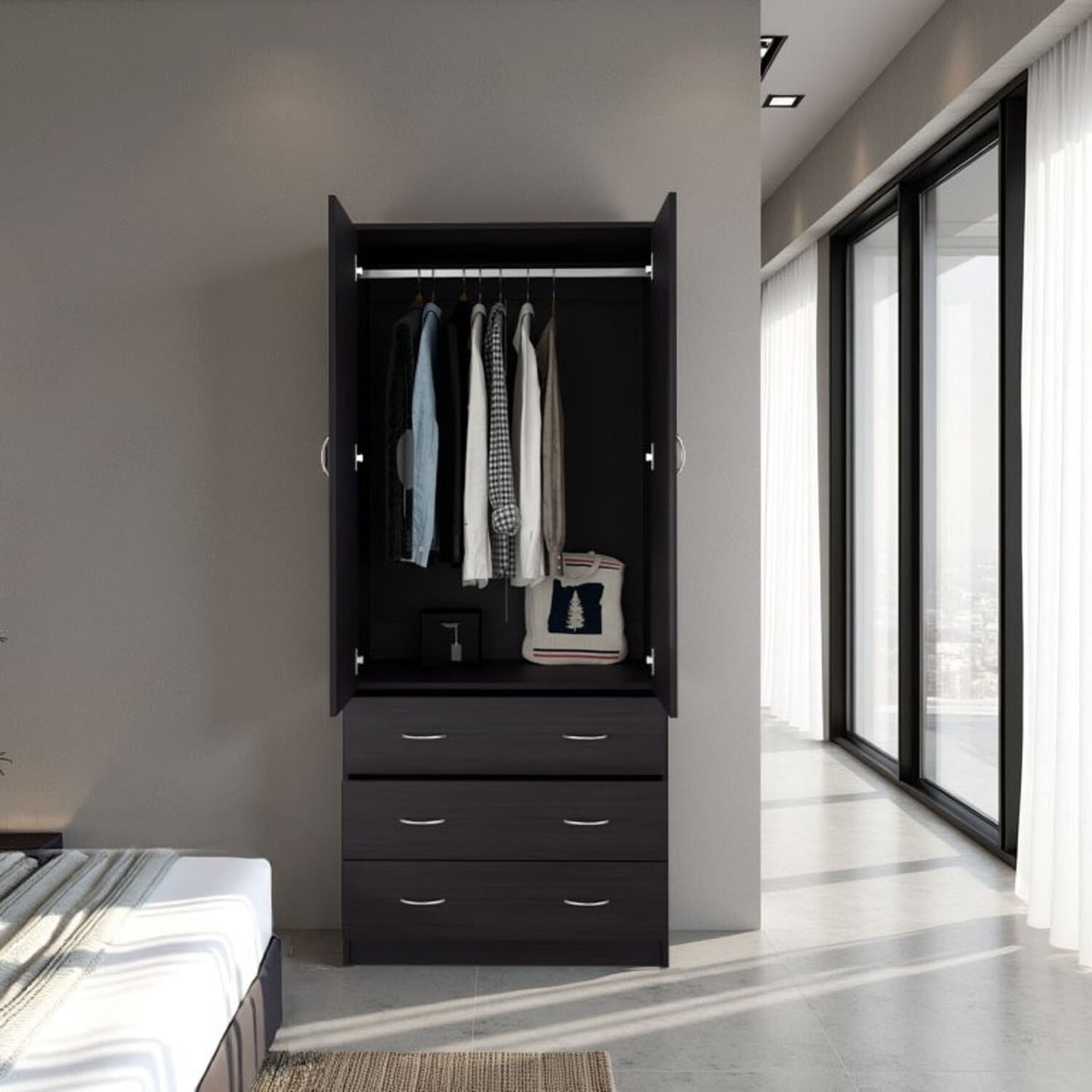 Closet Taly 2P 3 Cajones 179X78X48 Rta Wengue Zf