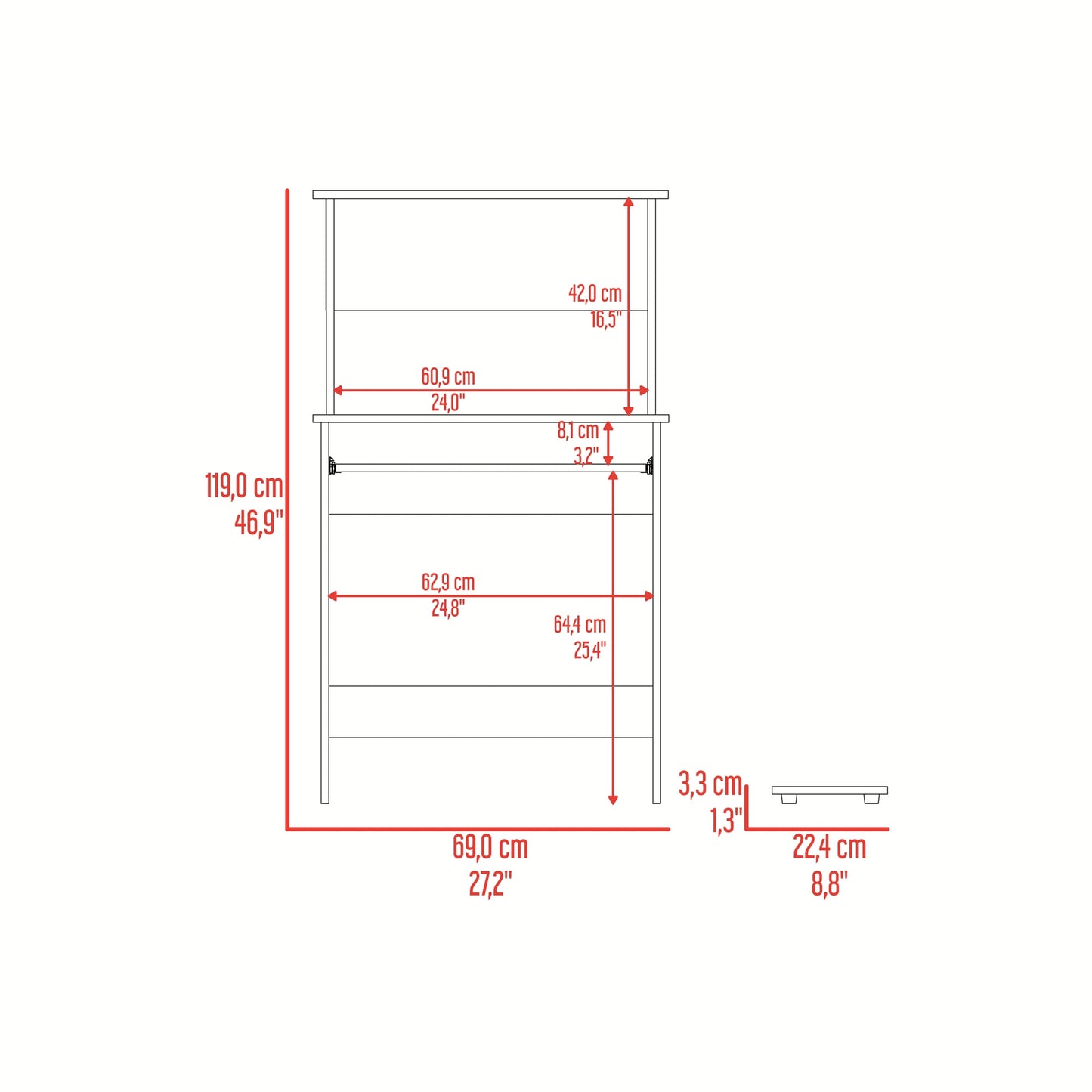 Centro De Computo 70 119X69X44 Rta Fresno Wengue