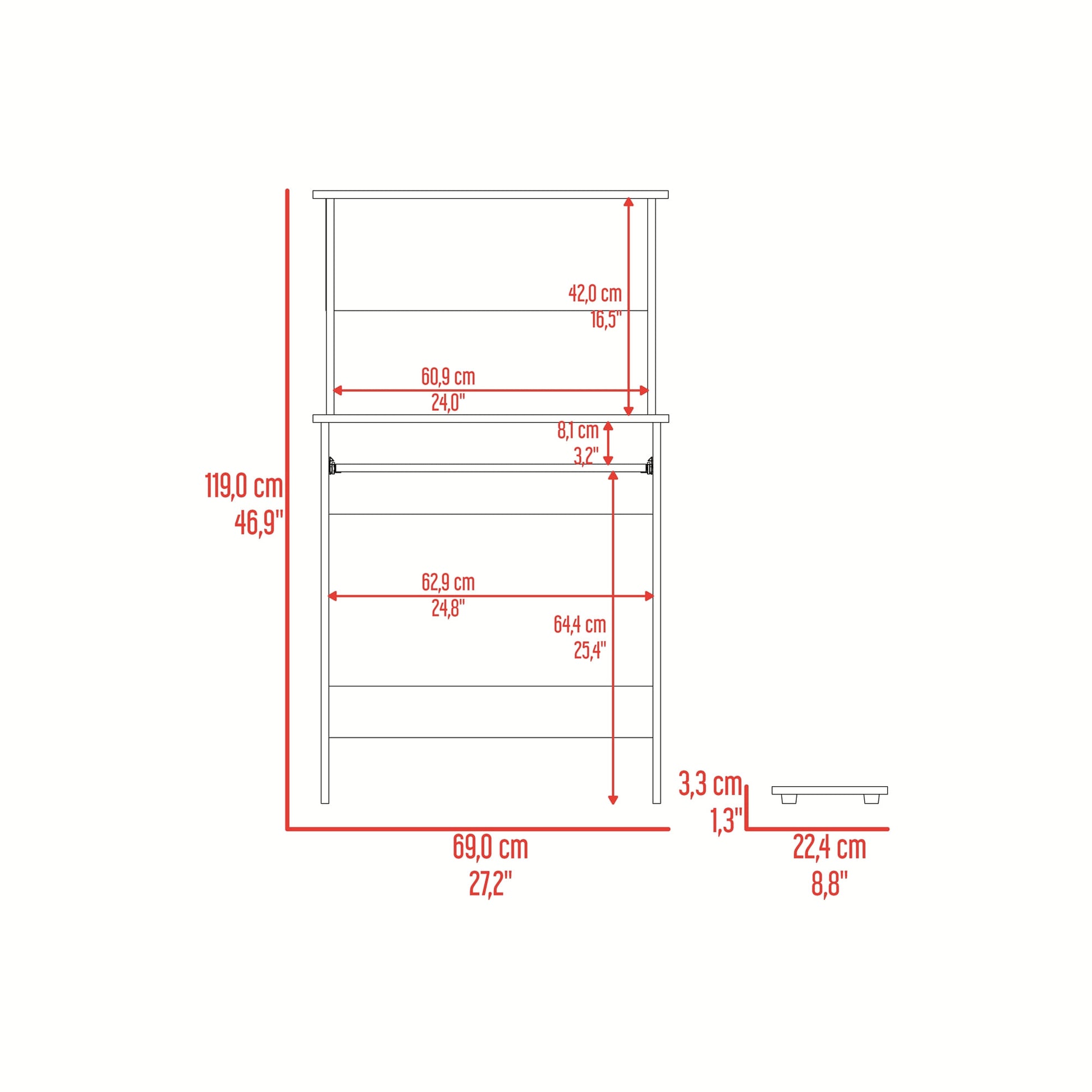 Centro De Computo 70 119X69X44 Rta Fresno Wengue