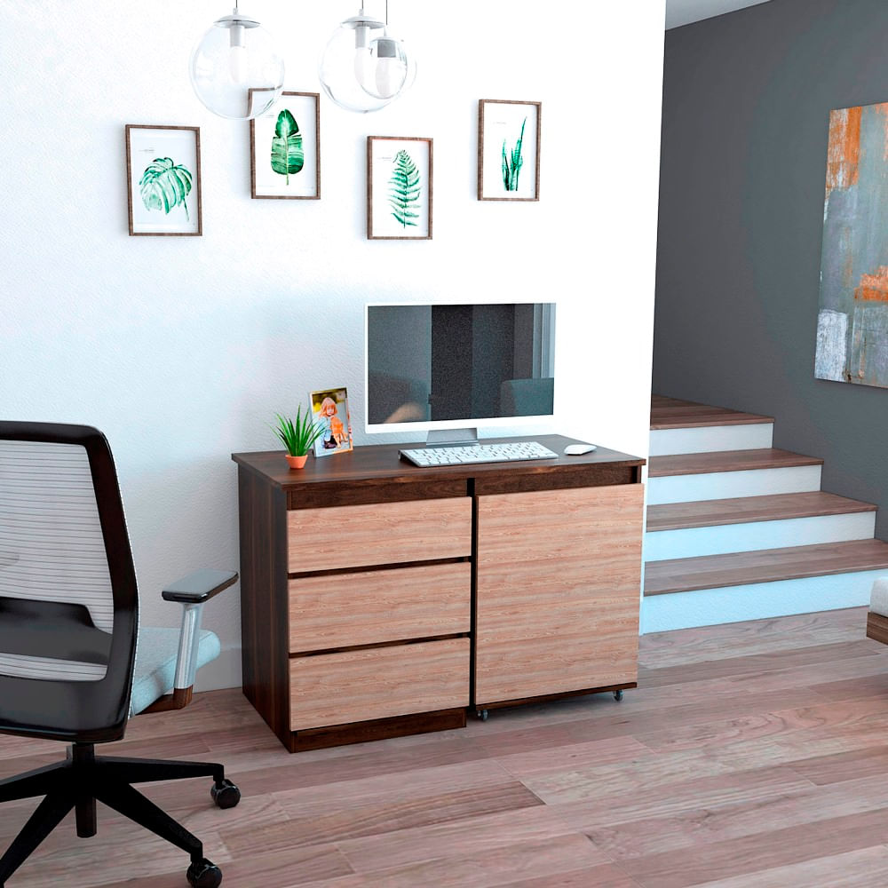 Escritorio Office 10 Rta Nogal Miel