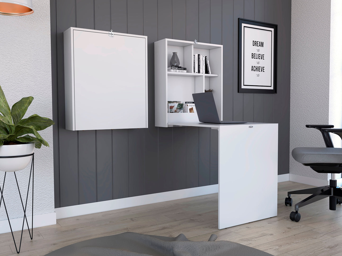 Mesa Escritorio Plegable Kaplan 140 X 60 Rta Blanco