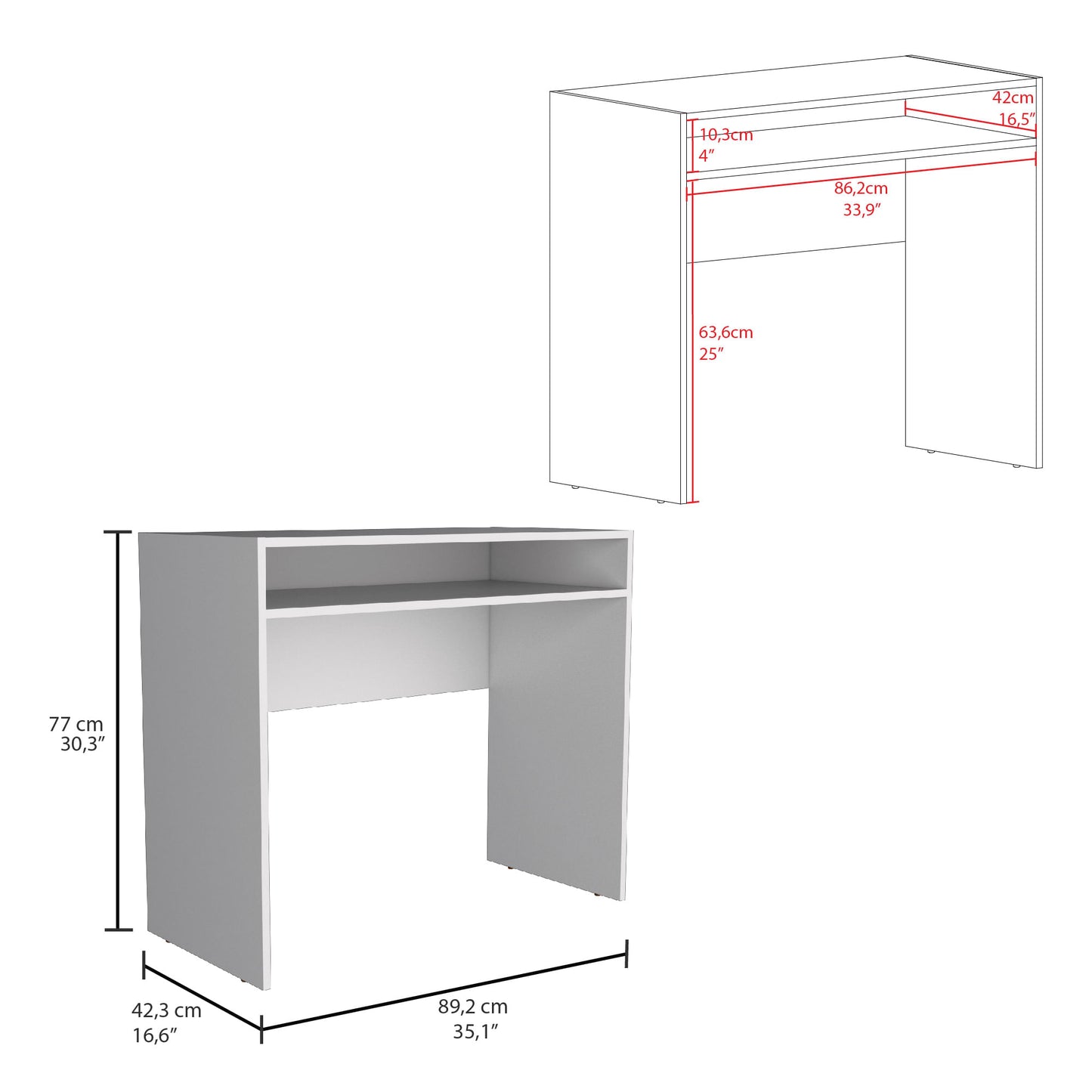 Escritorio Stella 77X89X42 Finlandek Blanco