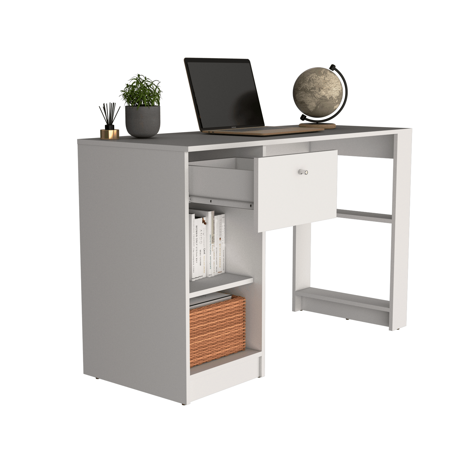Escritorio Home 75X120X47 Rta Blanco Mqz