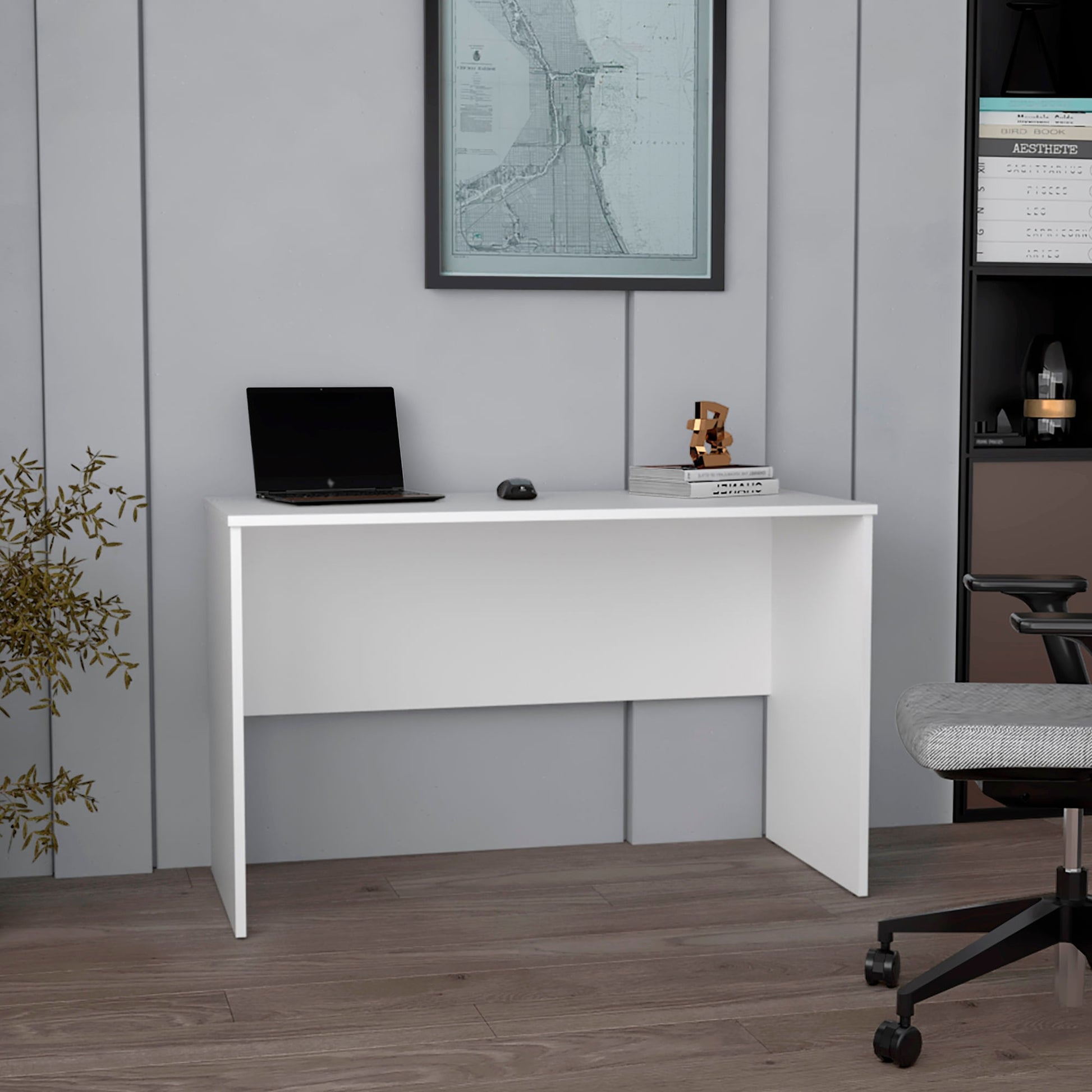 Mesa Escritorio Malibu 75X120X53 Rta Blanco Zf