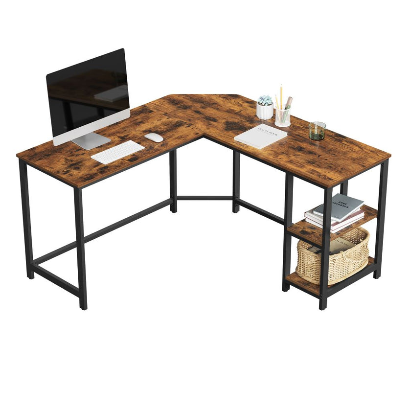 Escritorio Metalico 75 X 138 X 138 Café Rustico