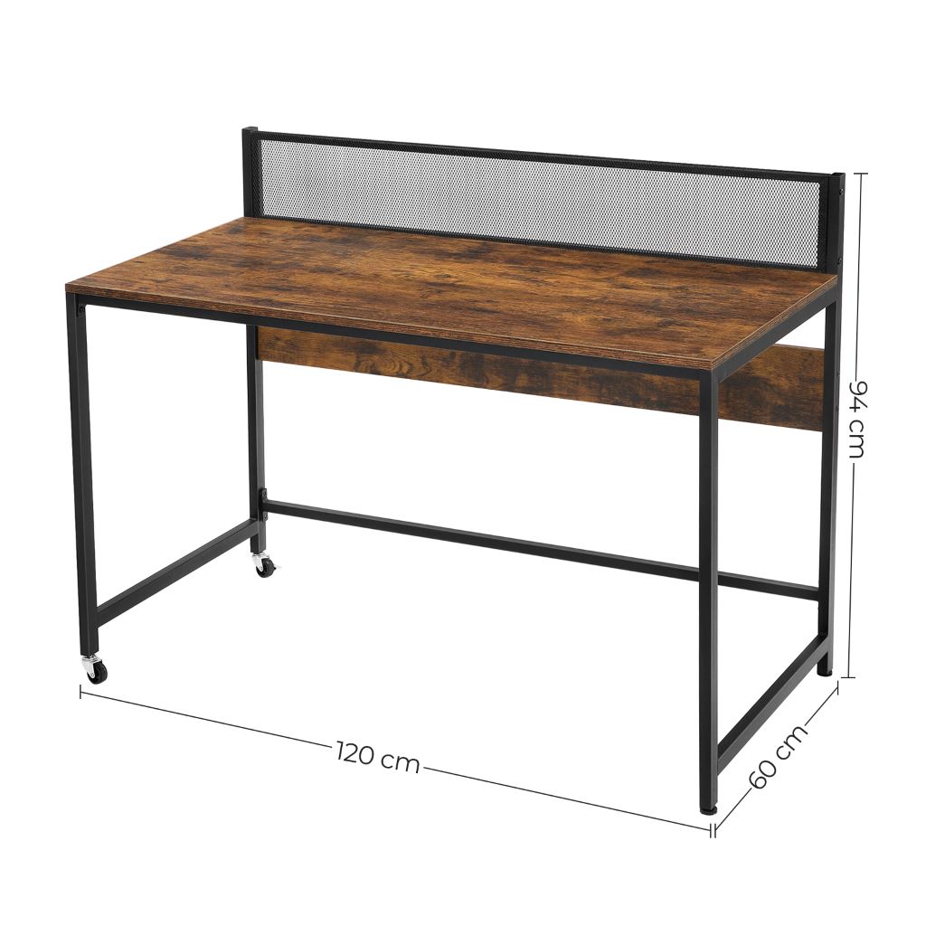 Escritorio Metalico 60 X 120 X 94 Café Rustico