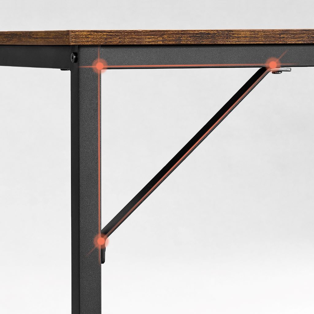 Escritorio Metalico 75 X 120 X 60 Café Rustico