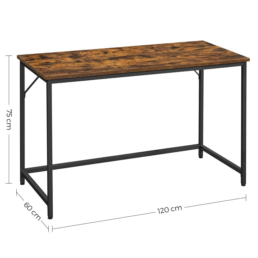 Escritorio Metalico 75 X 120 X 60 Café Rustico