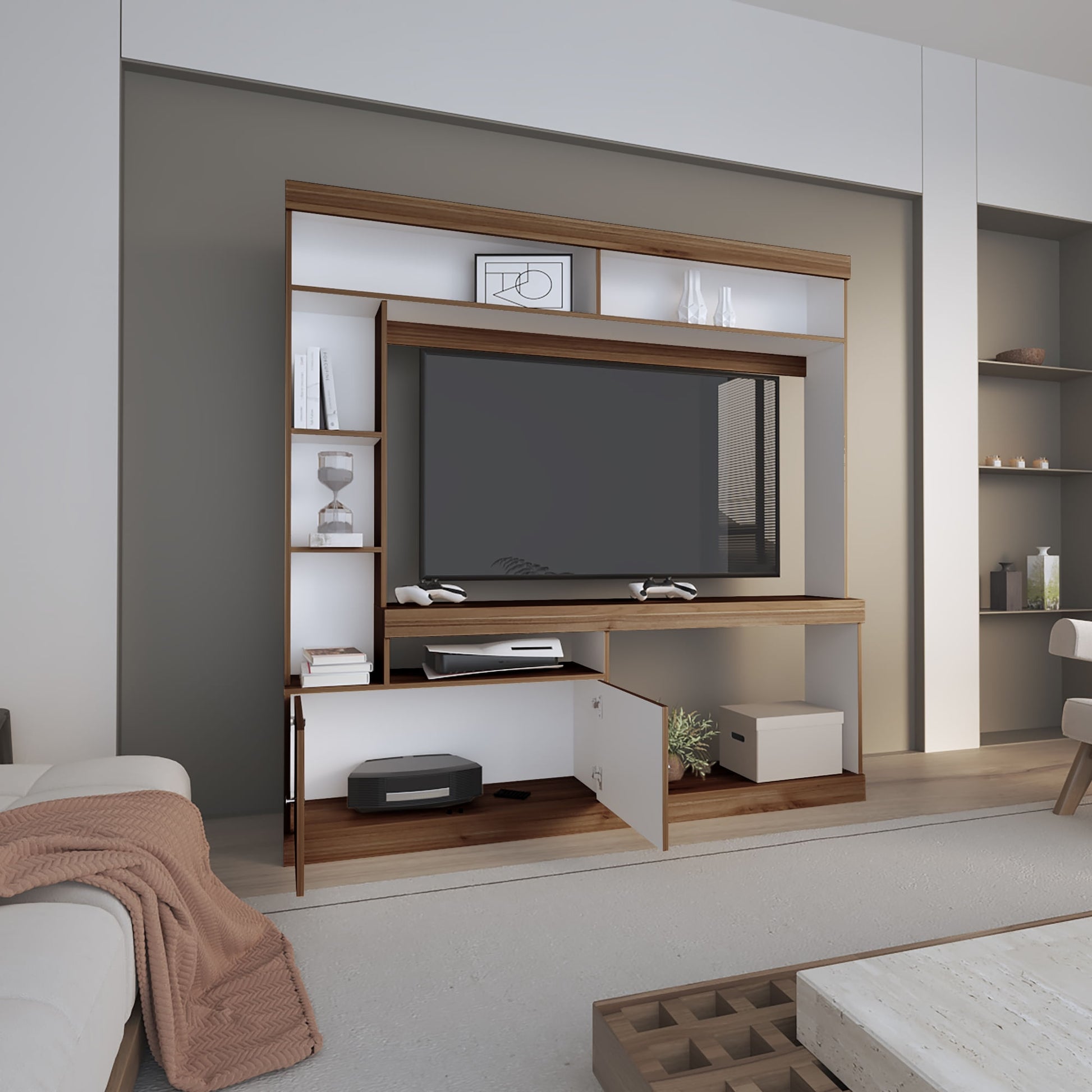 Estante Tv 55'' 180X180 Paris Rta Gales Blanco