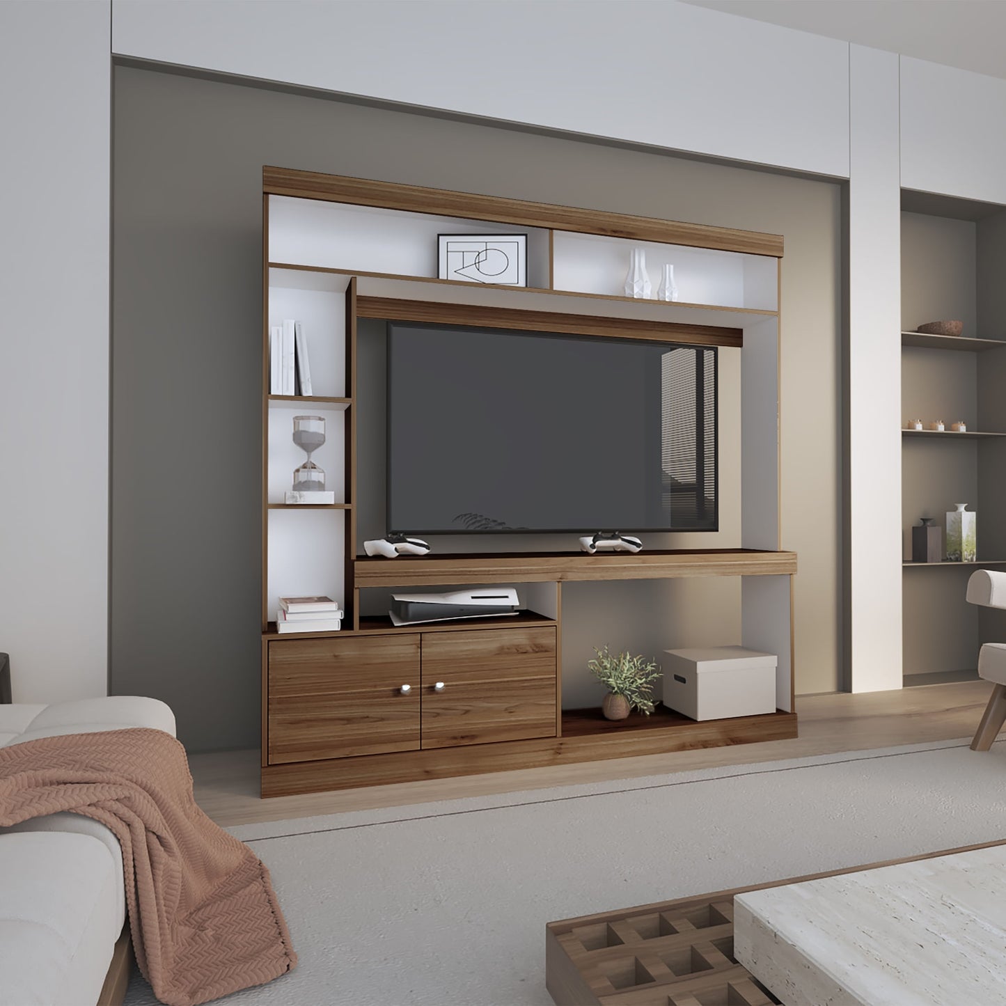 Estante Tv 55'' 180X180 Paris Rta Gales Blanco
