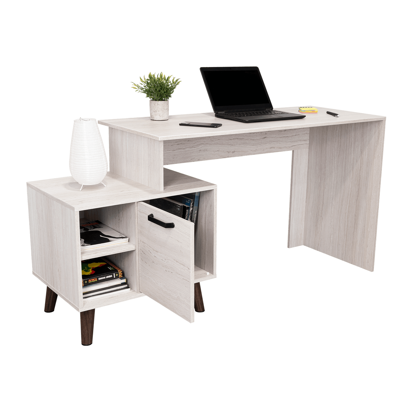 Escritorio Leira 150 1Puerta  75X151 Rta Tivoli Blanco