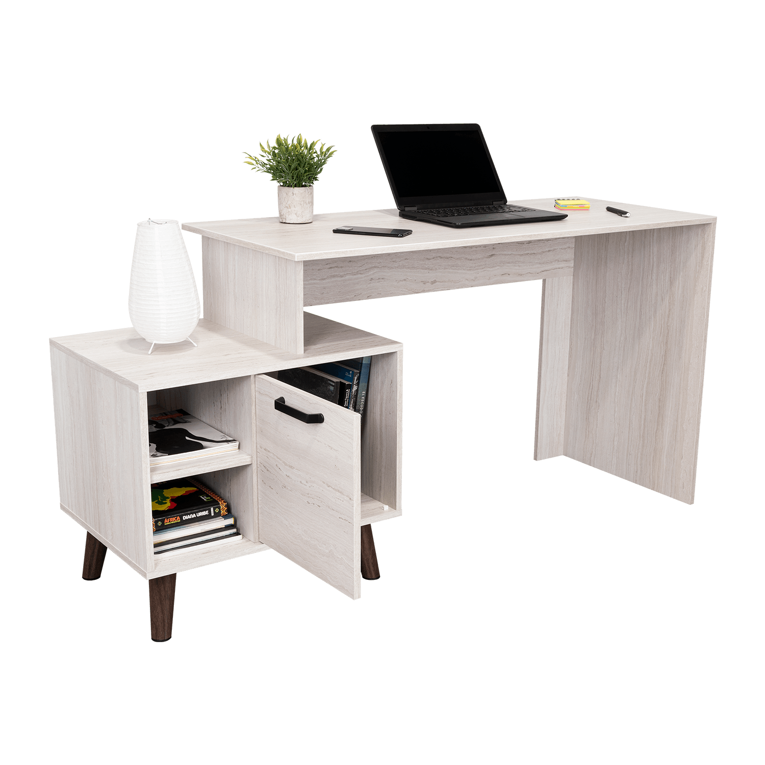 Escritorio Leira 150 1Puerta  75X151 Rta Tivoli Blanco