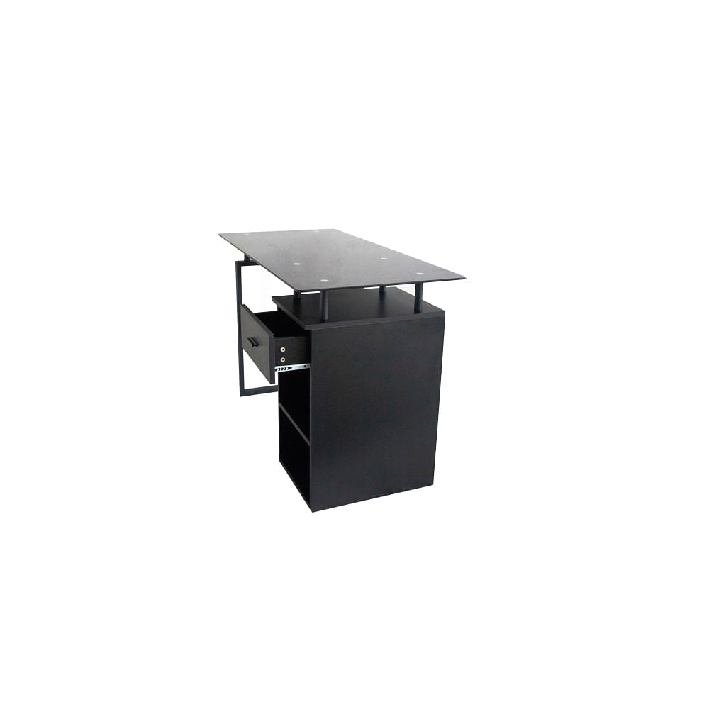 Escritorio Millau Metal-Vidrio Rta Negro