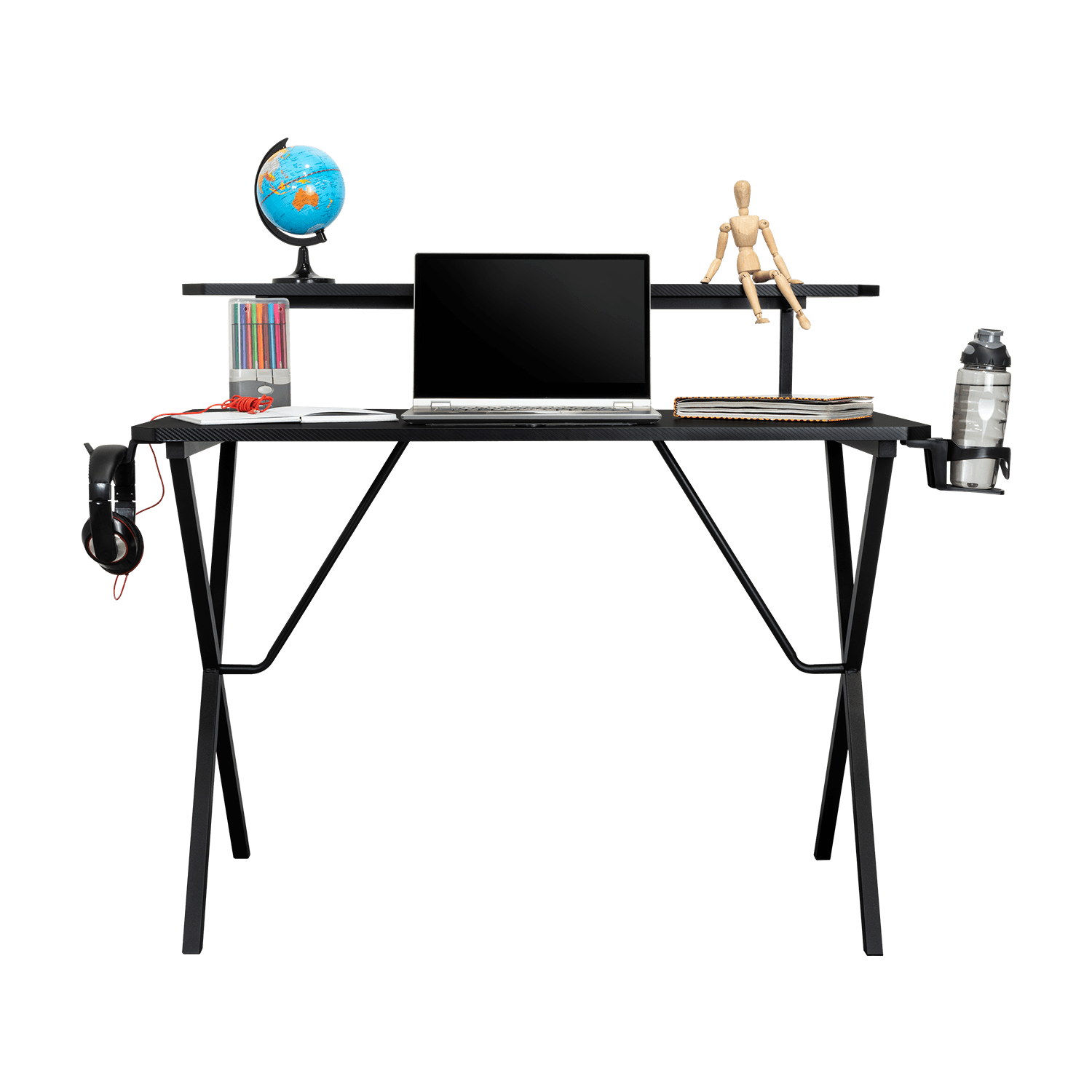 Escritorio Gamer Black 110X55X95 Rta Negro