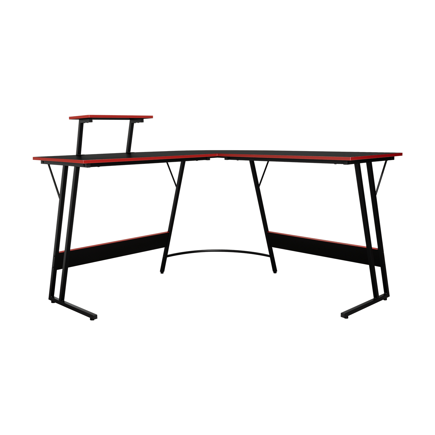 Escritorio En L Gamer Red 130X130X75 Rta Negro Rojo