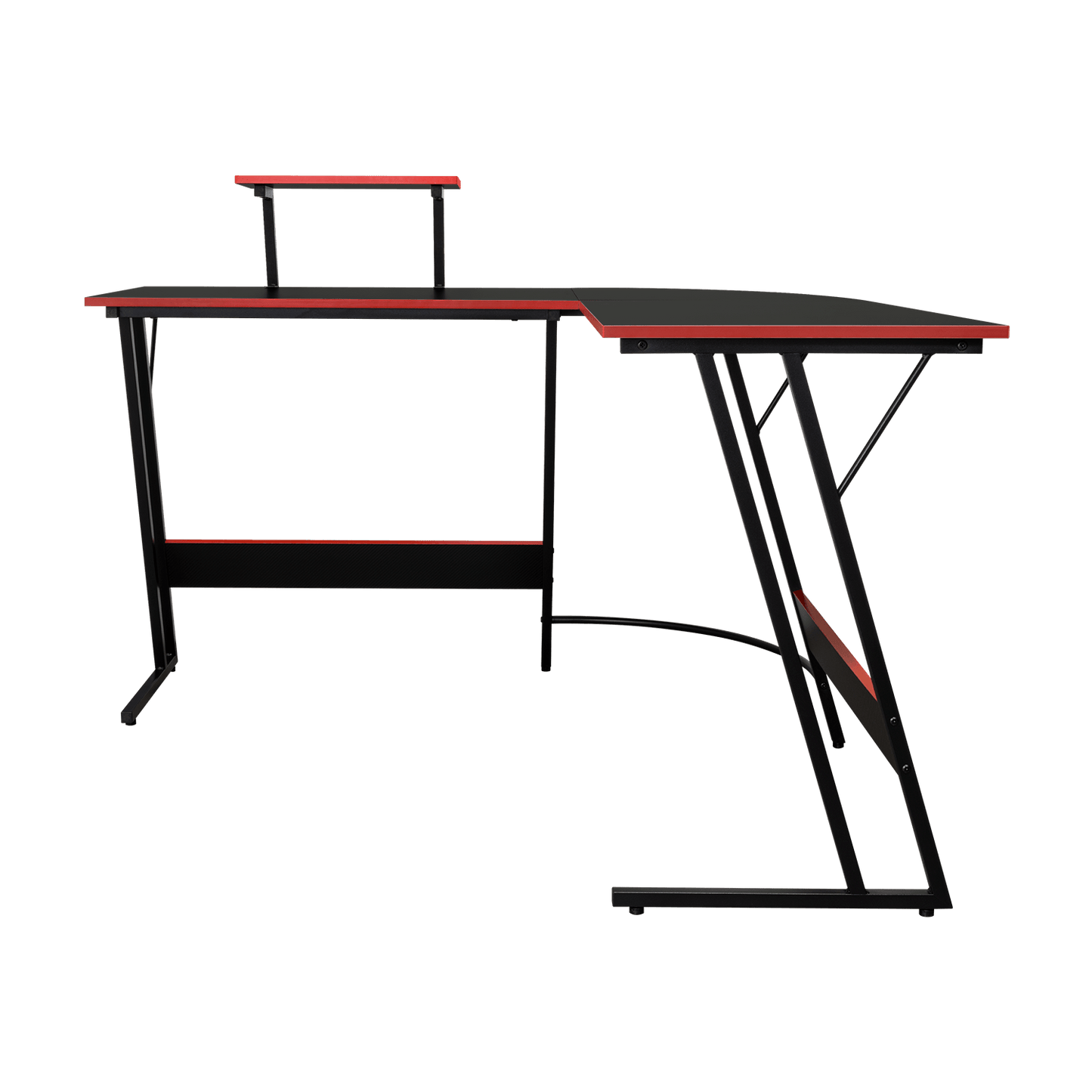 Escritorio En L Gamer Red 130X130X75 Rta Negro Rojo