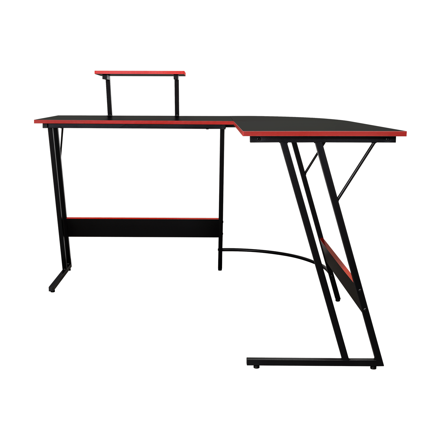Escritorio En L Gamer Red 130X130X75 Rta Negro Rojo