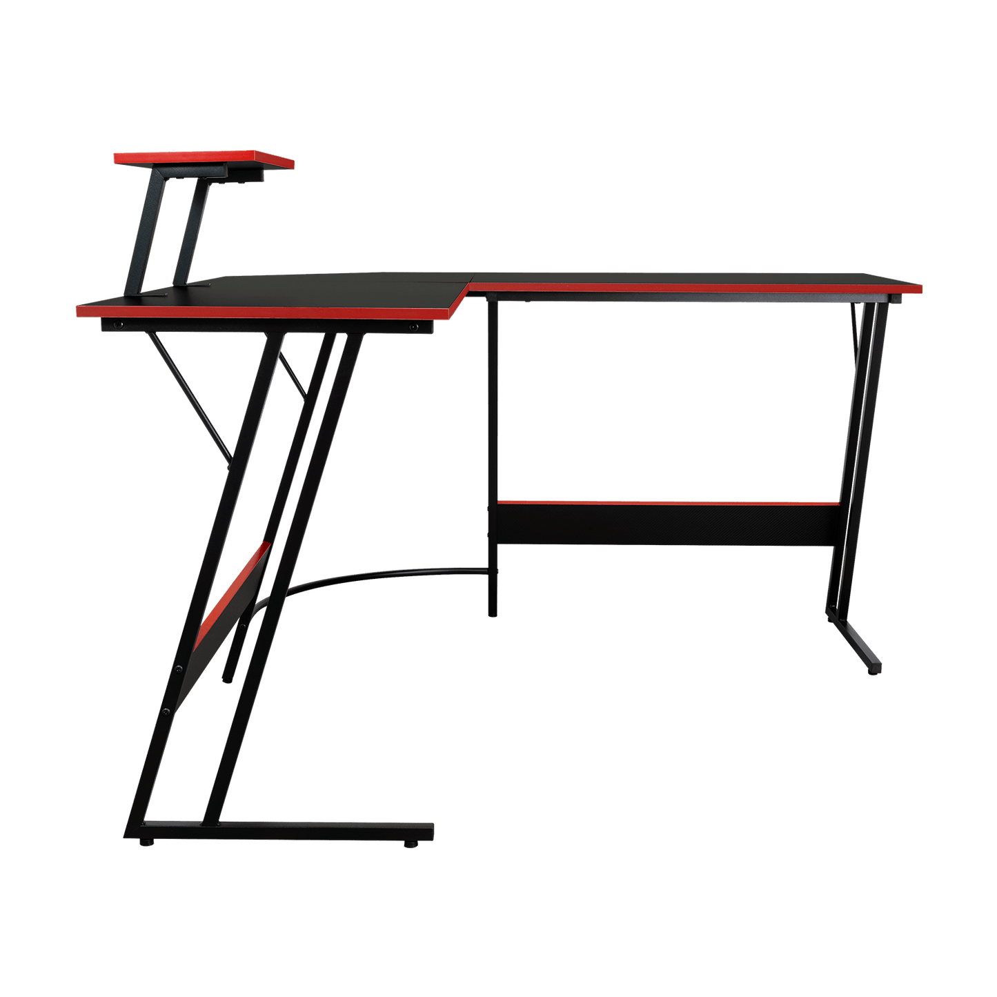 Escritorio En L Gamer Red 130X130X75 Rta Negro Rojo