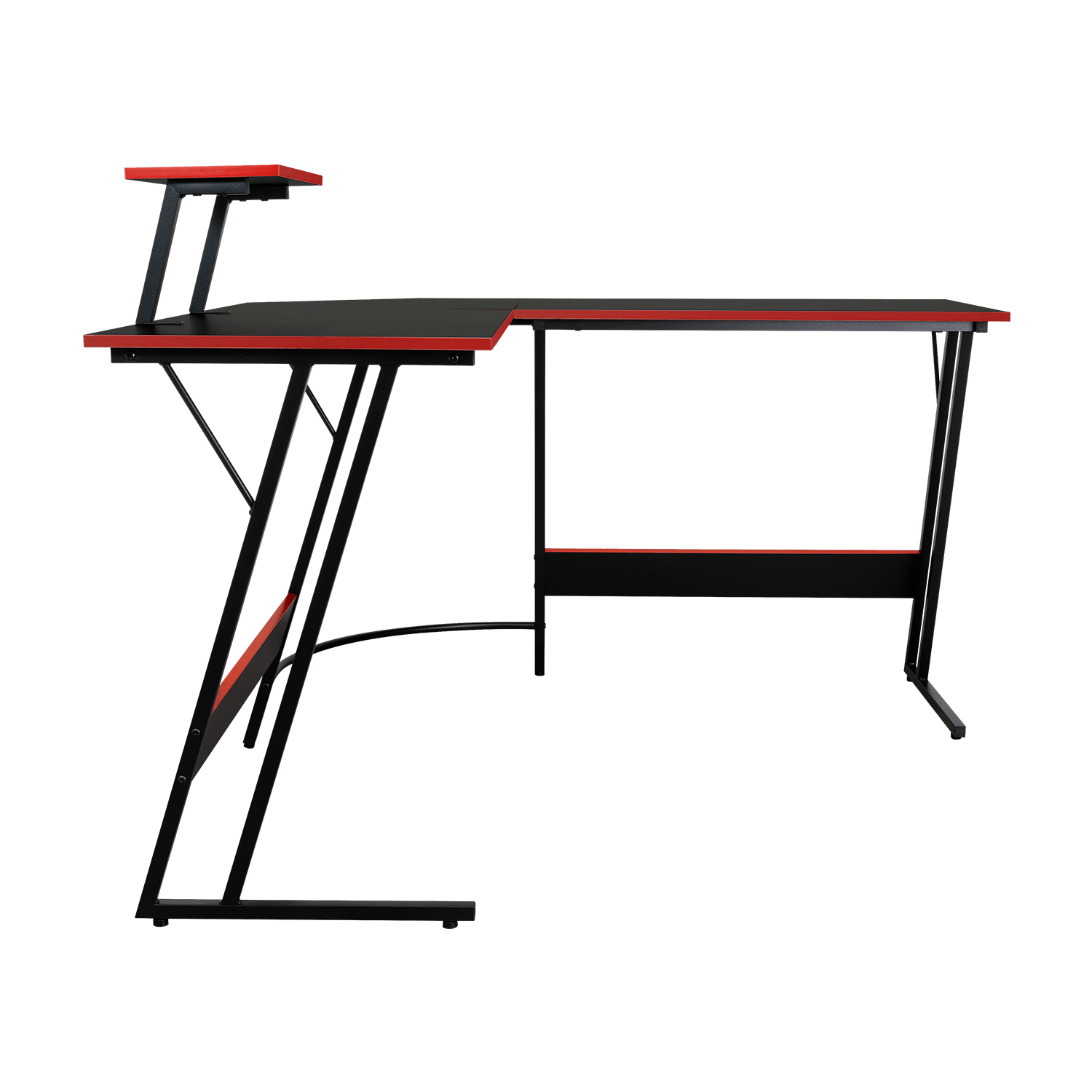 Escritorio En L Gamer Red 130X130X75 Rta Negro Rojo