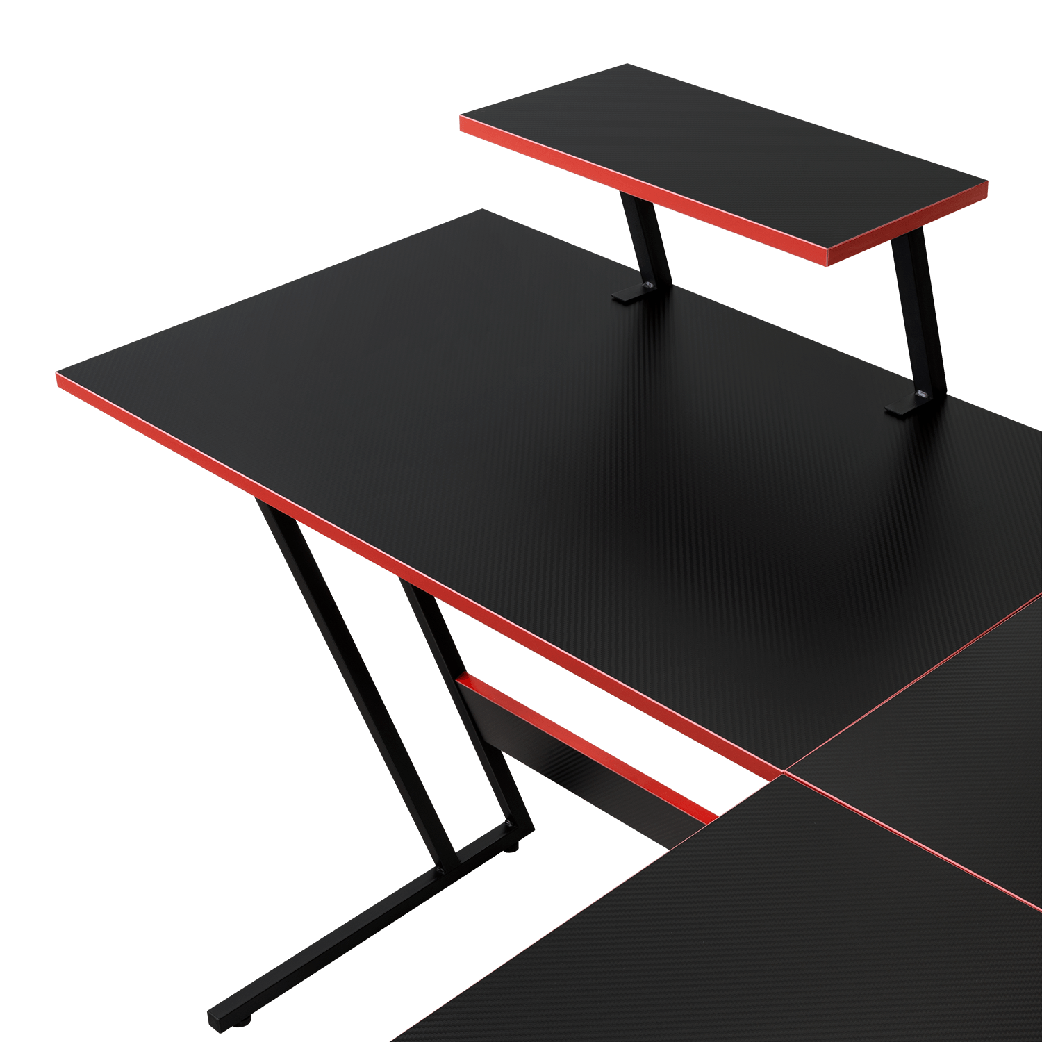 Escritorio En L Gamer Red 130X130X75 Rta Negro Rojo