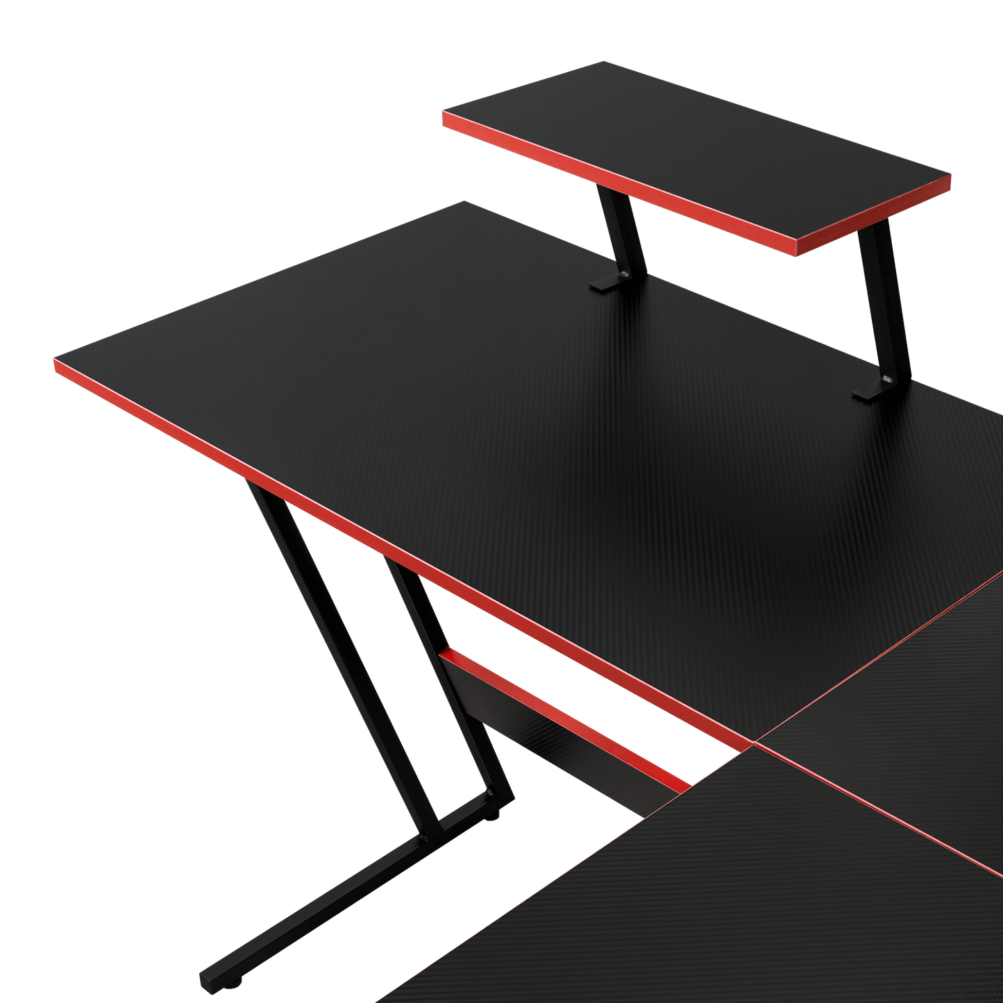 Escritorio En L Gamer Red 130X130X75 Rta Negro Rojo
