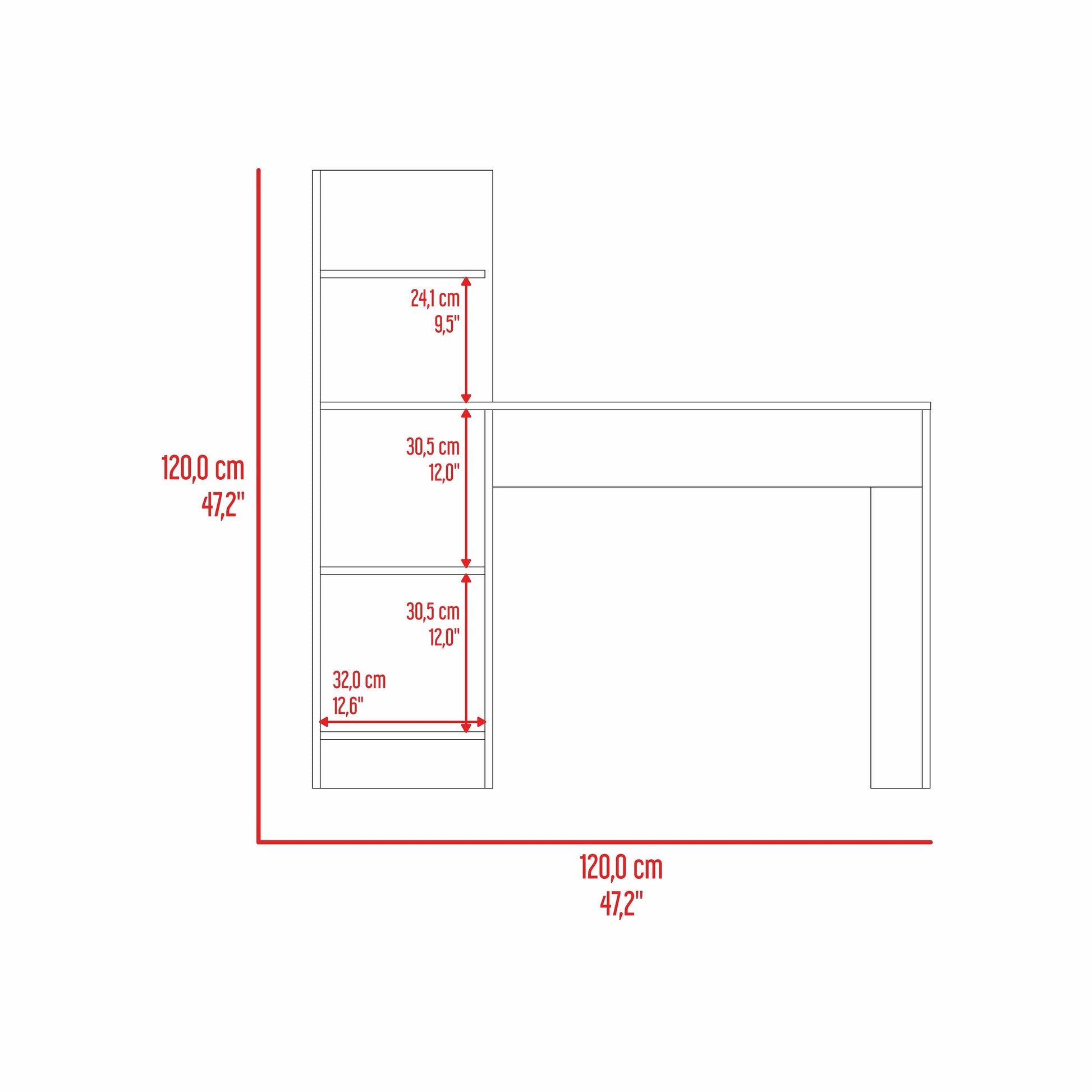 Escritorio 120 Vilna 120X120X45 Rta Cemento Zf