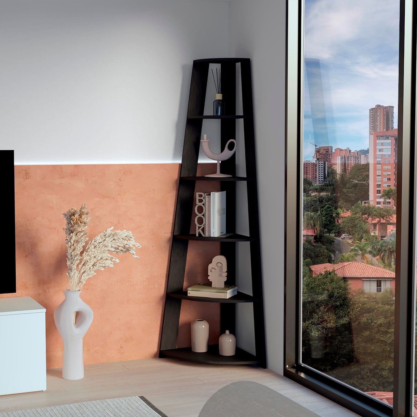 Estanteria Esquinera Garden 180X68X43 Rta Wengue