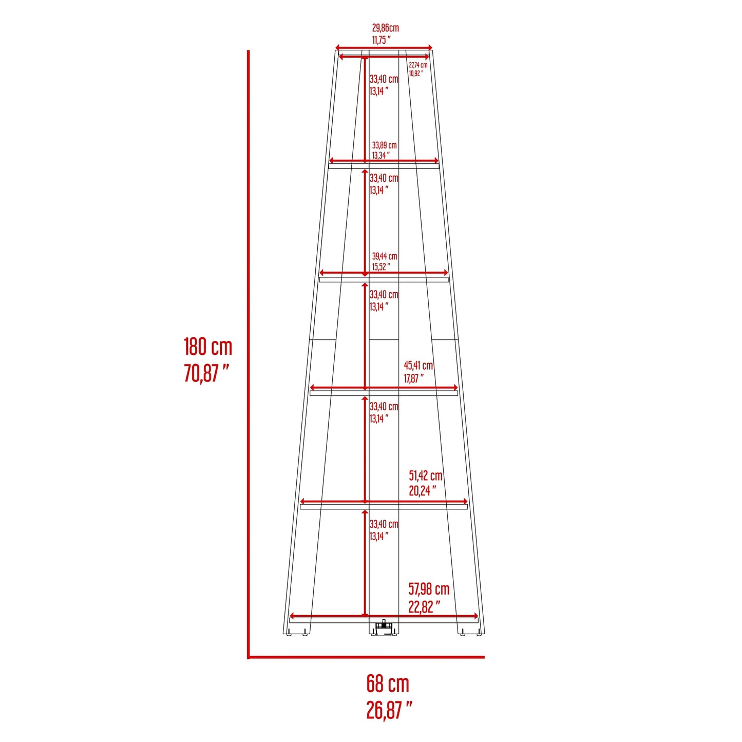 Estanteria Esquinera Garden 180X68X43 Rta Wengue