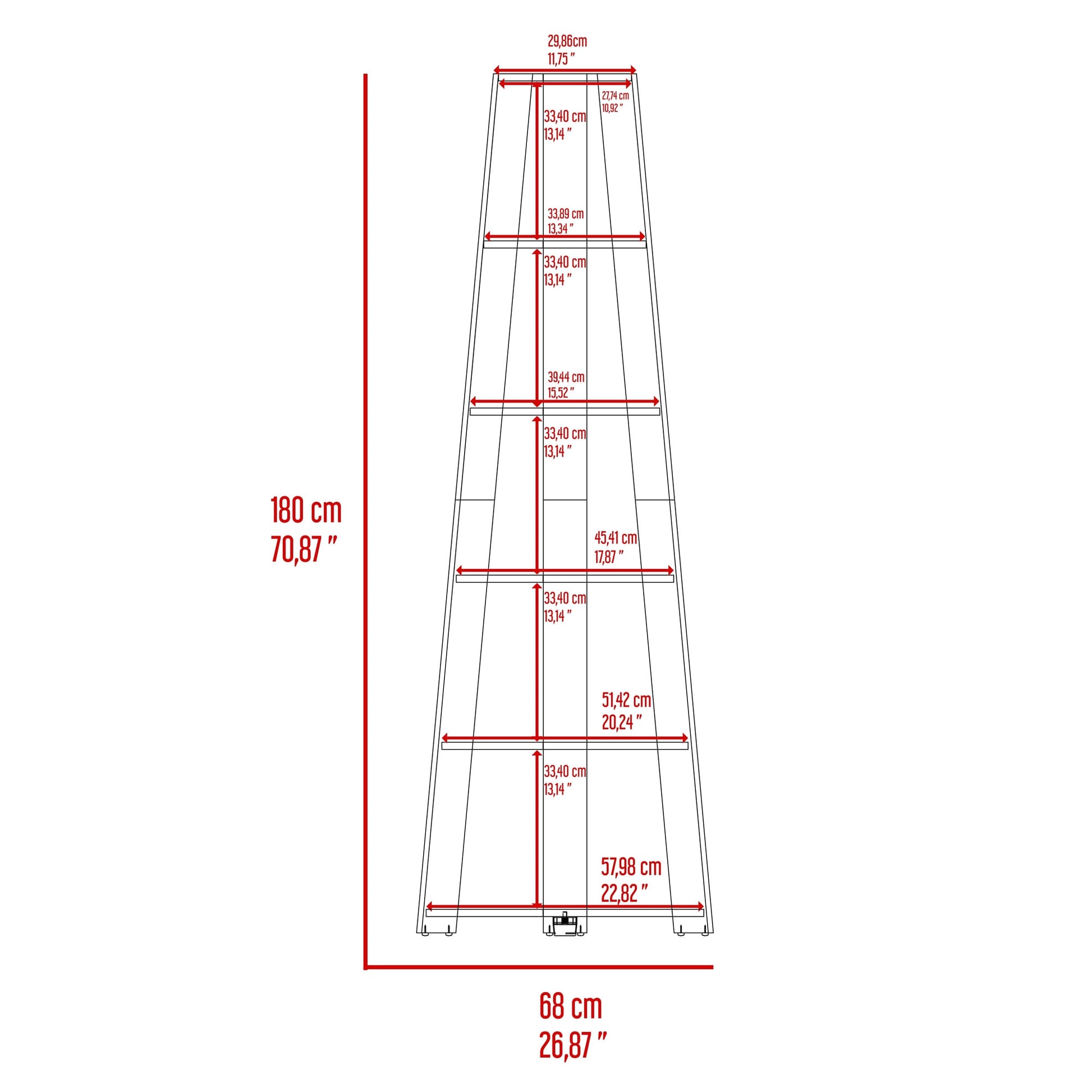 Estanteria Esquinera Garden 180X68X43 Rta Wengue