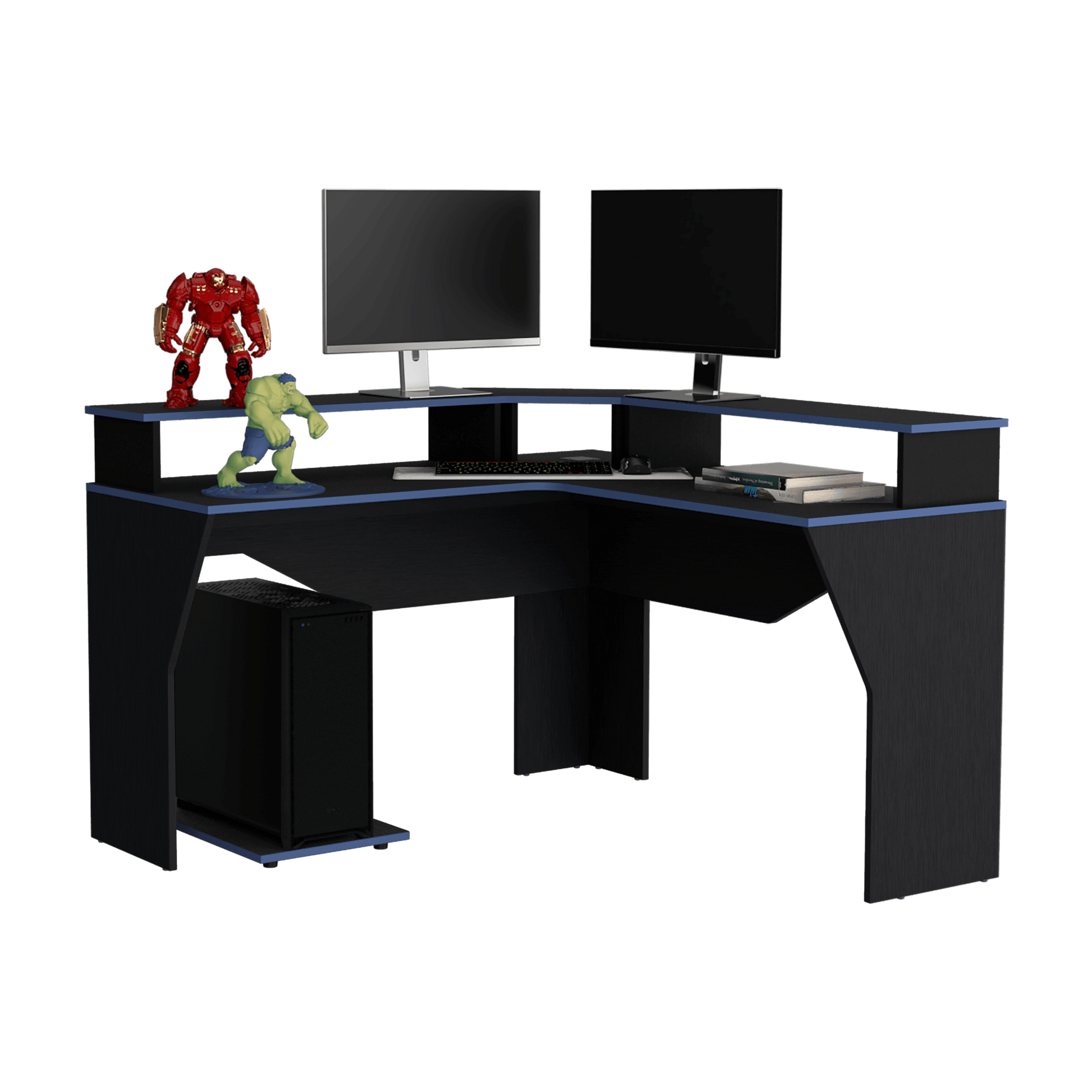 Escritorio Gamer Guma 88X127X127 Rta Wengue Azul