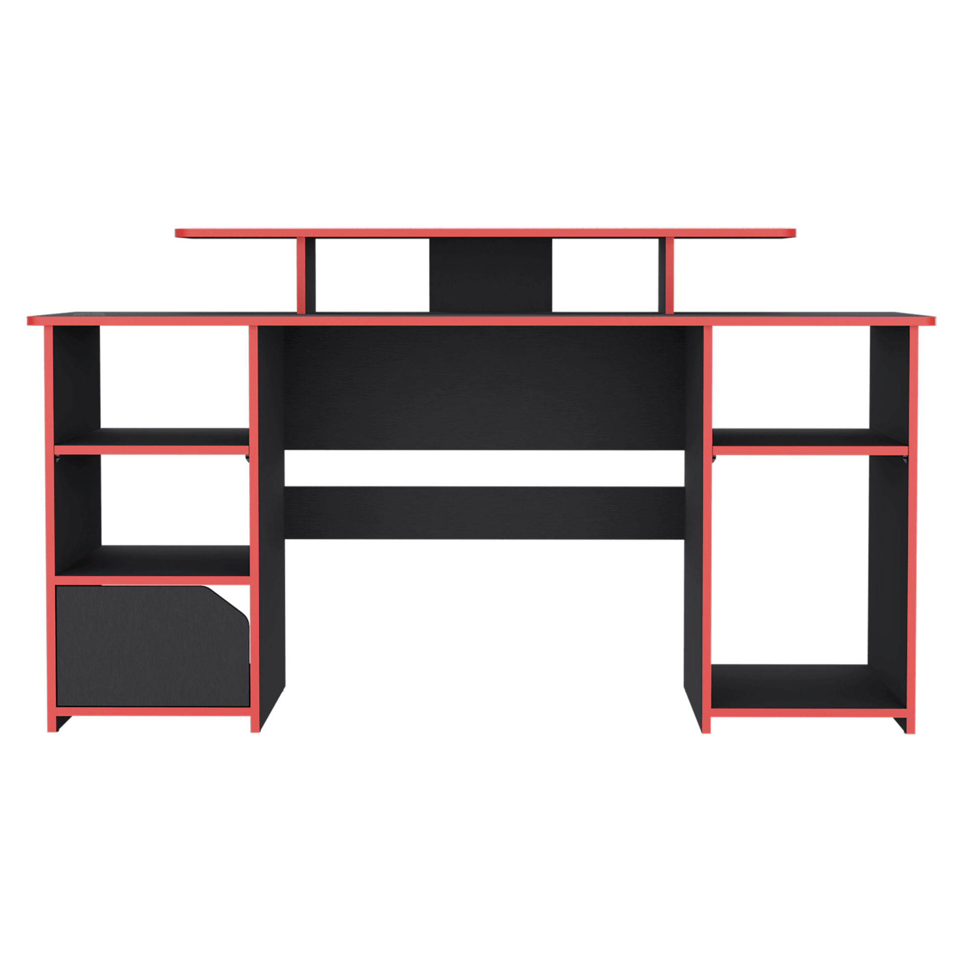 Escritorio Gamer Keria 88X157X50 Rta Wengue Rojo