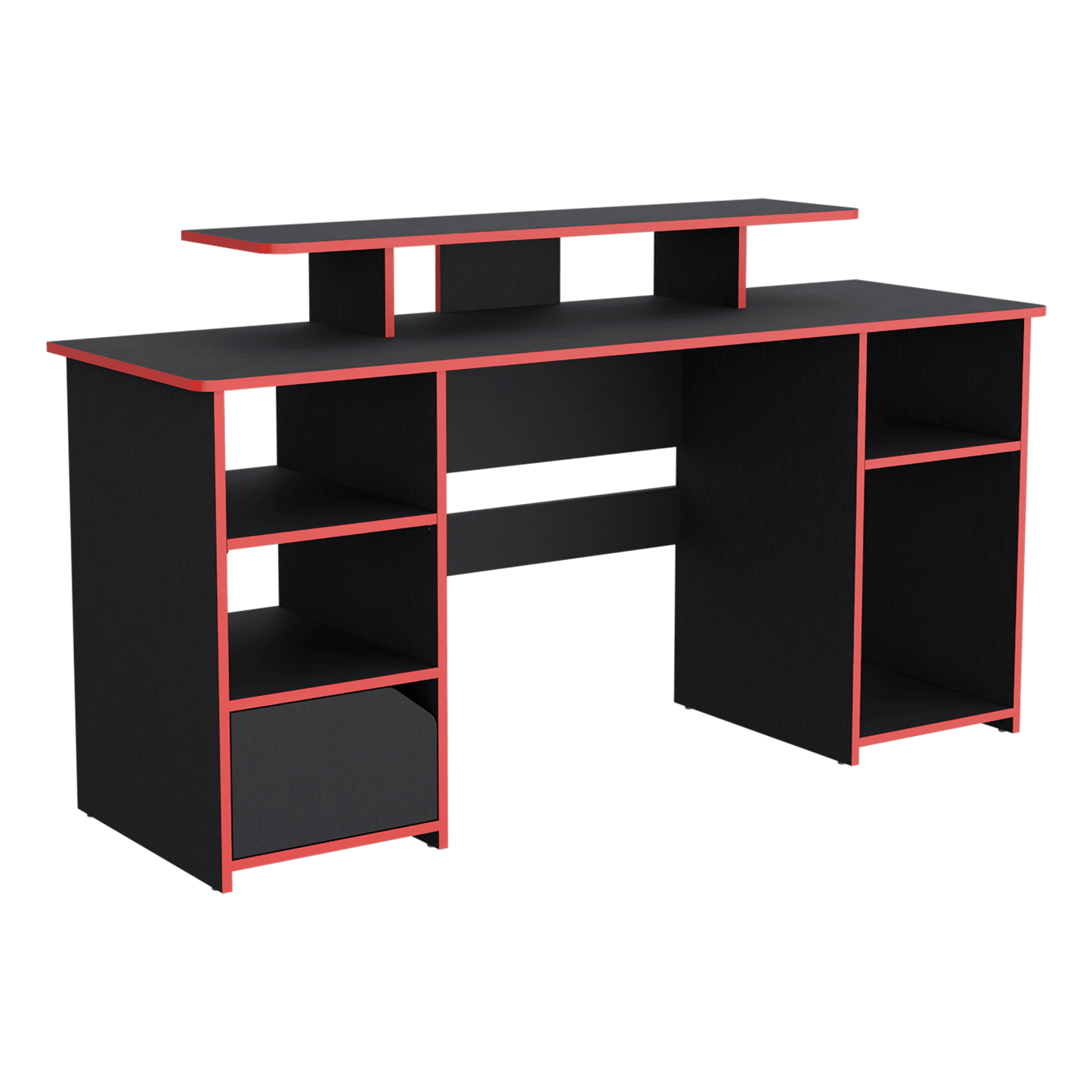Escritorio Gamer Keria 88X157X50 Rta Wengue Rojo