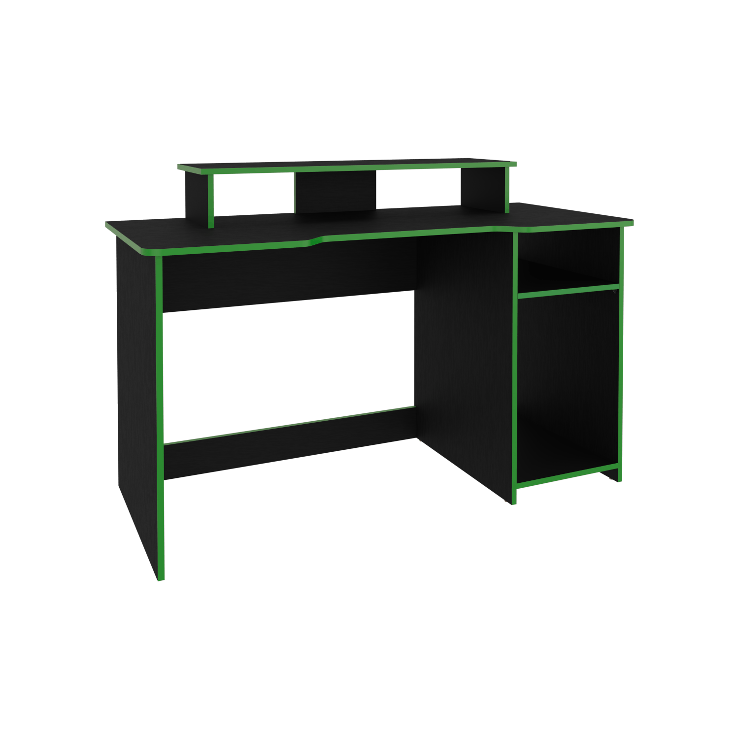 Escritorio Gamer Huni 90X136X60 Rta Wengue Verde