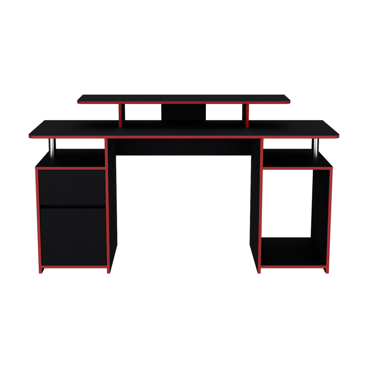 Escritorio Gamer Keria 2.0 88X167X50 Rta Wengue Rojo