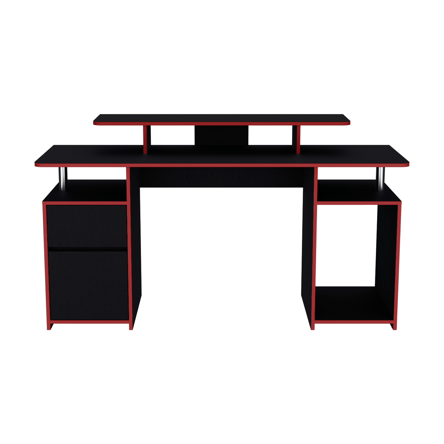 Escritorio Gamer Keria 2.0 88X167X50 Rta Wengue Rojo