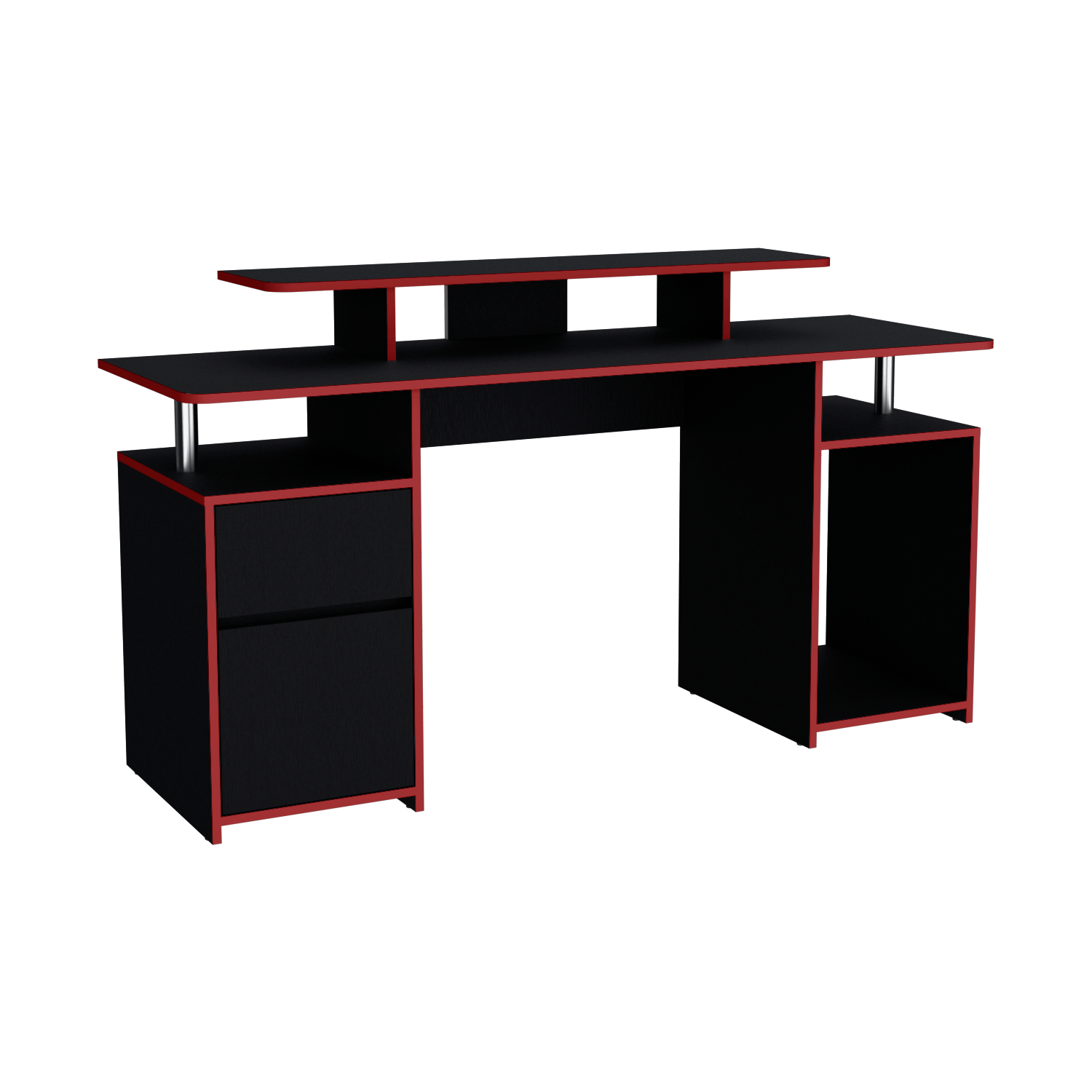 Escritorio Gamer Keria 2.0 88X167X50 Rta Wengue Rojo