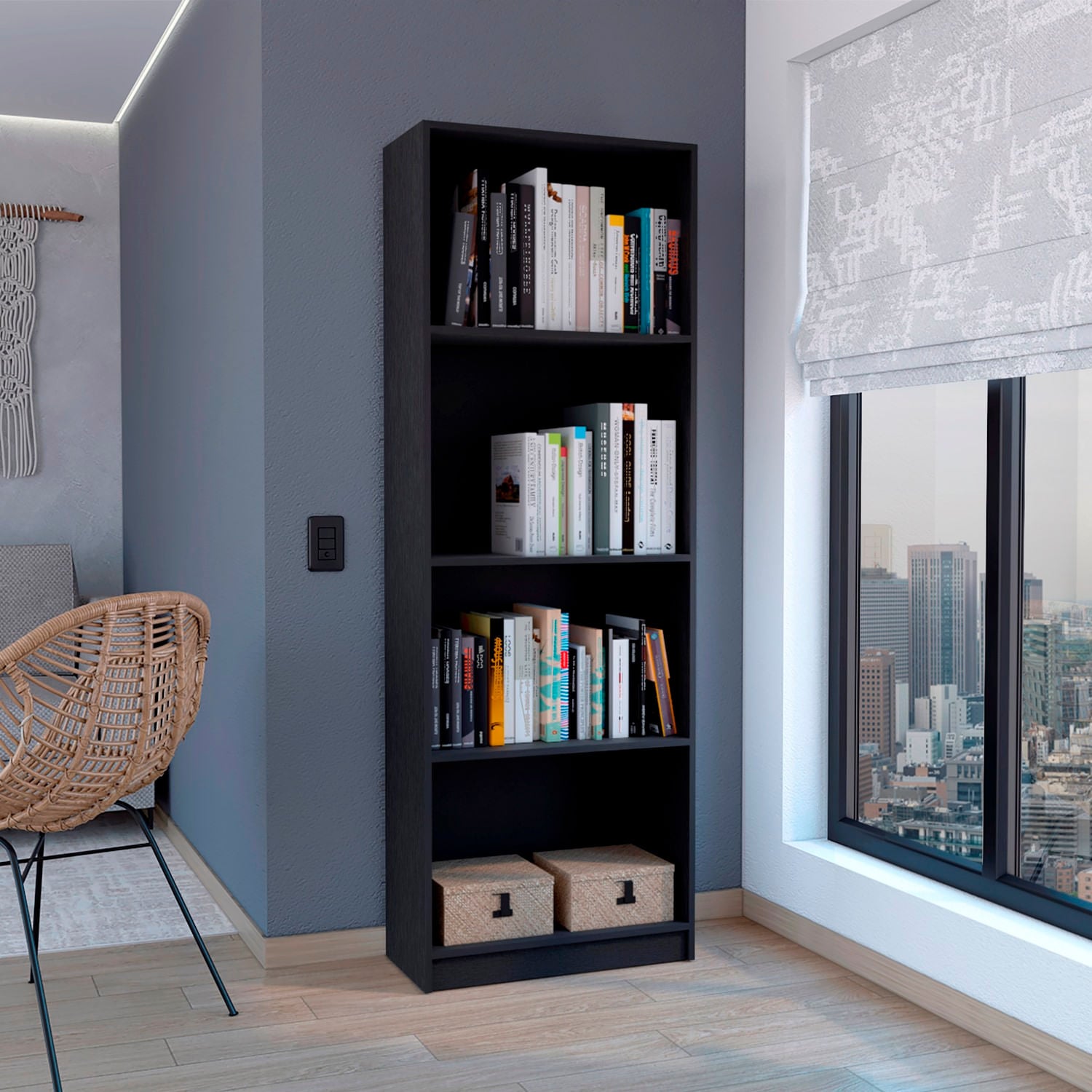 Estante Home E1 4 Espacios 180 X 62 Rta Wengue