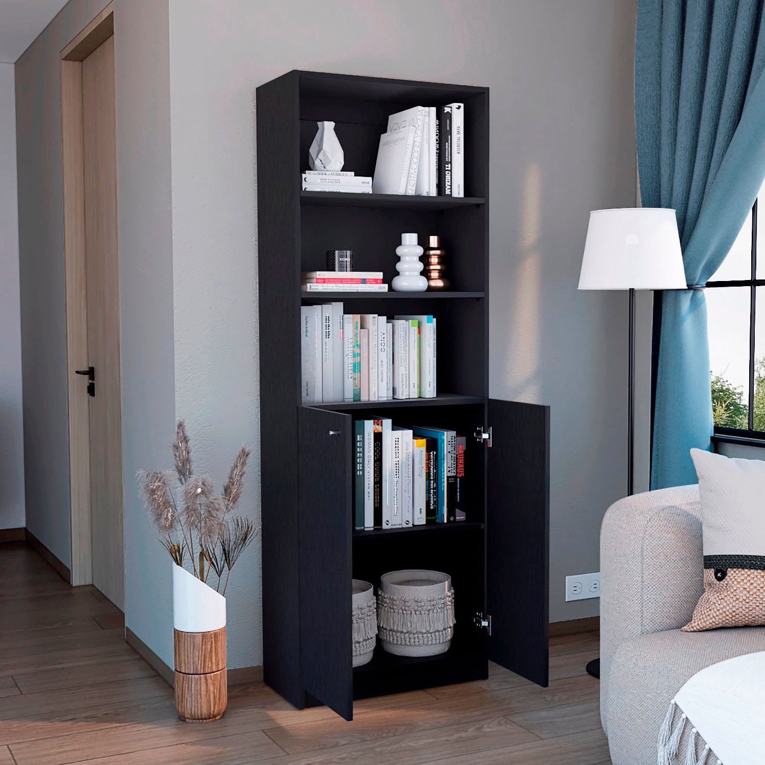 Estante Home E4 2P 180 X 62 Rta Wengue