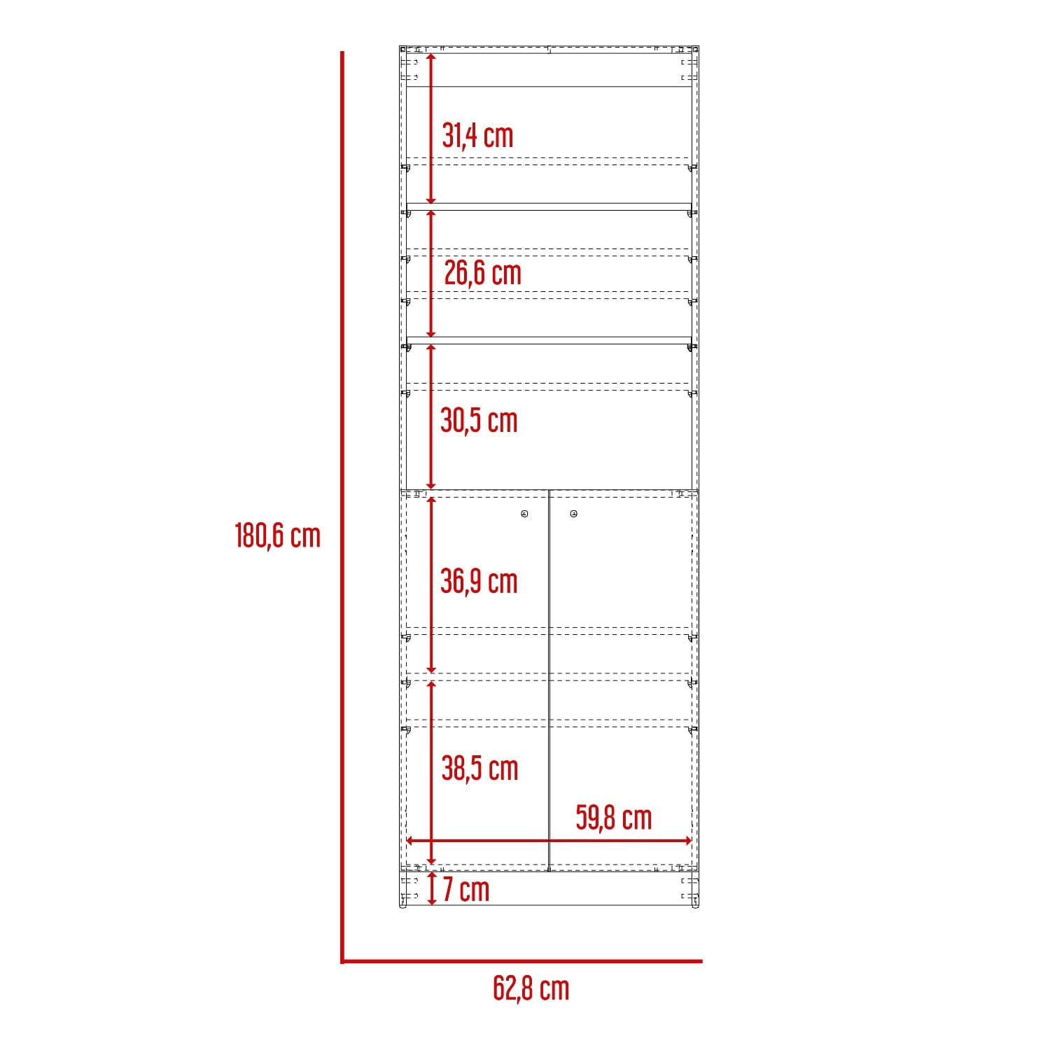 Estante Home E4 2P 180 X 62 Rta Wengue