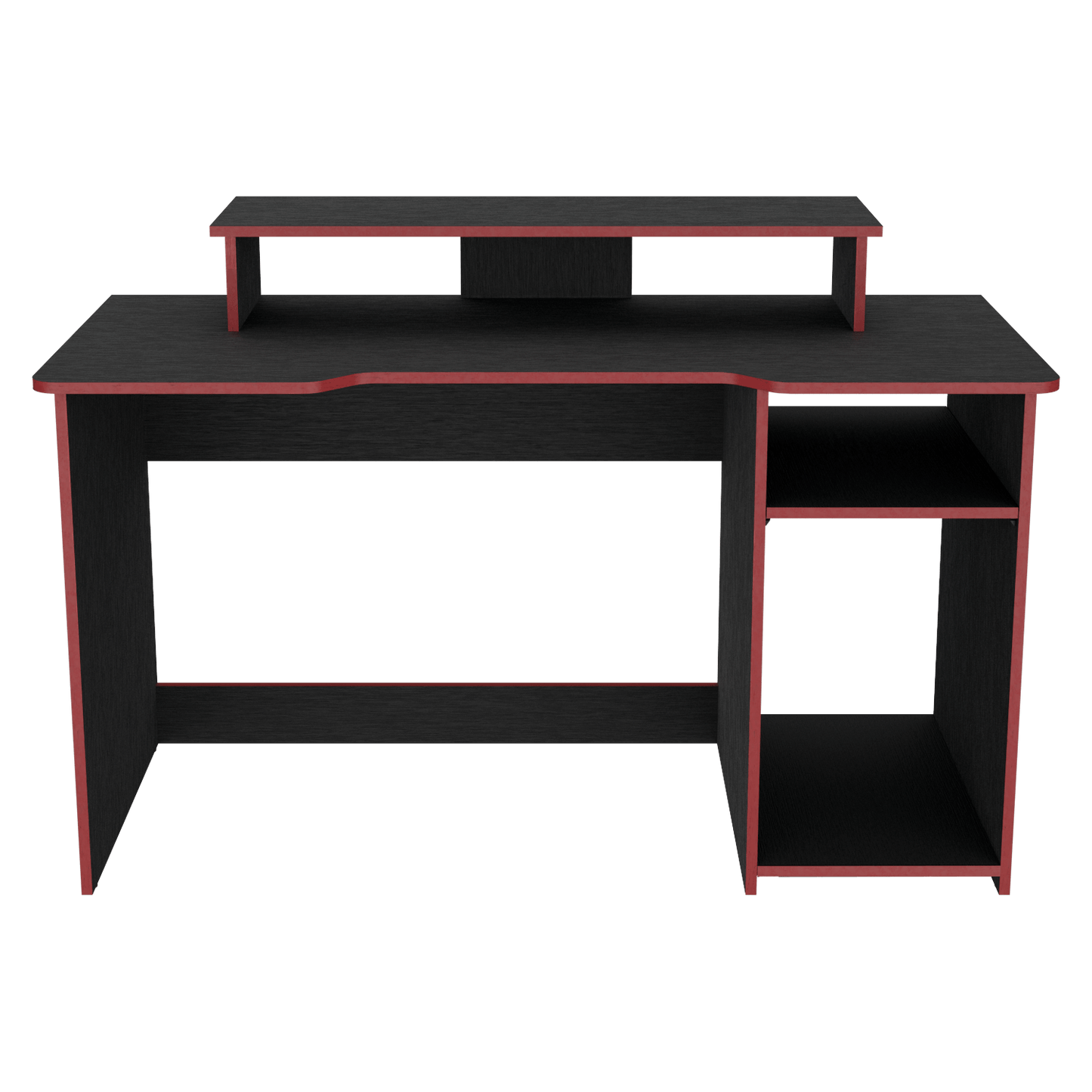 Escritorio Gamer Huni 90 X 136 Rta Wengue Rojo