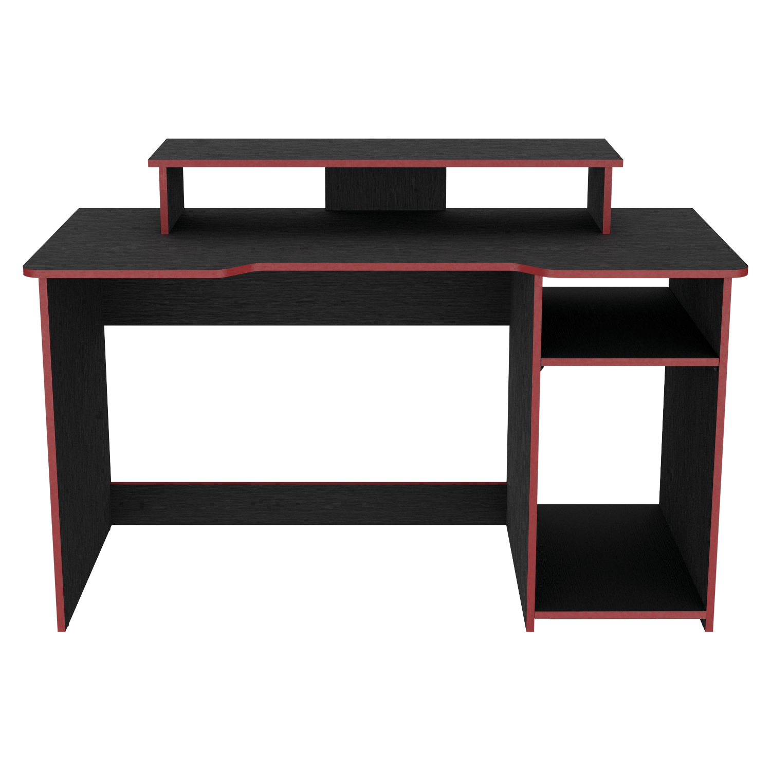 Escritorio Gamer Huni 90 X 136 Rta Wengue Rojo